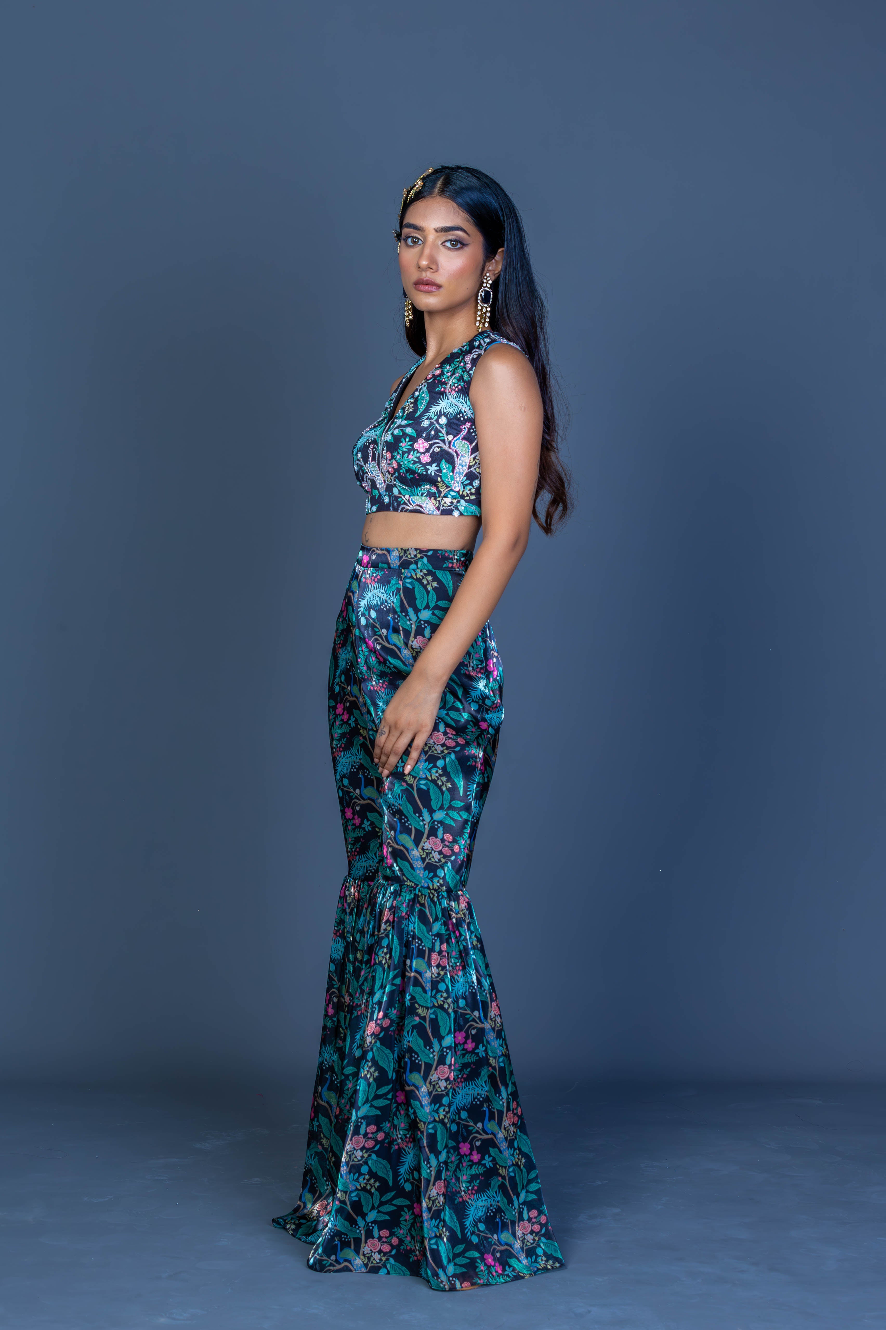 Midnight Peacock Charm Coord Set