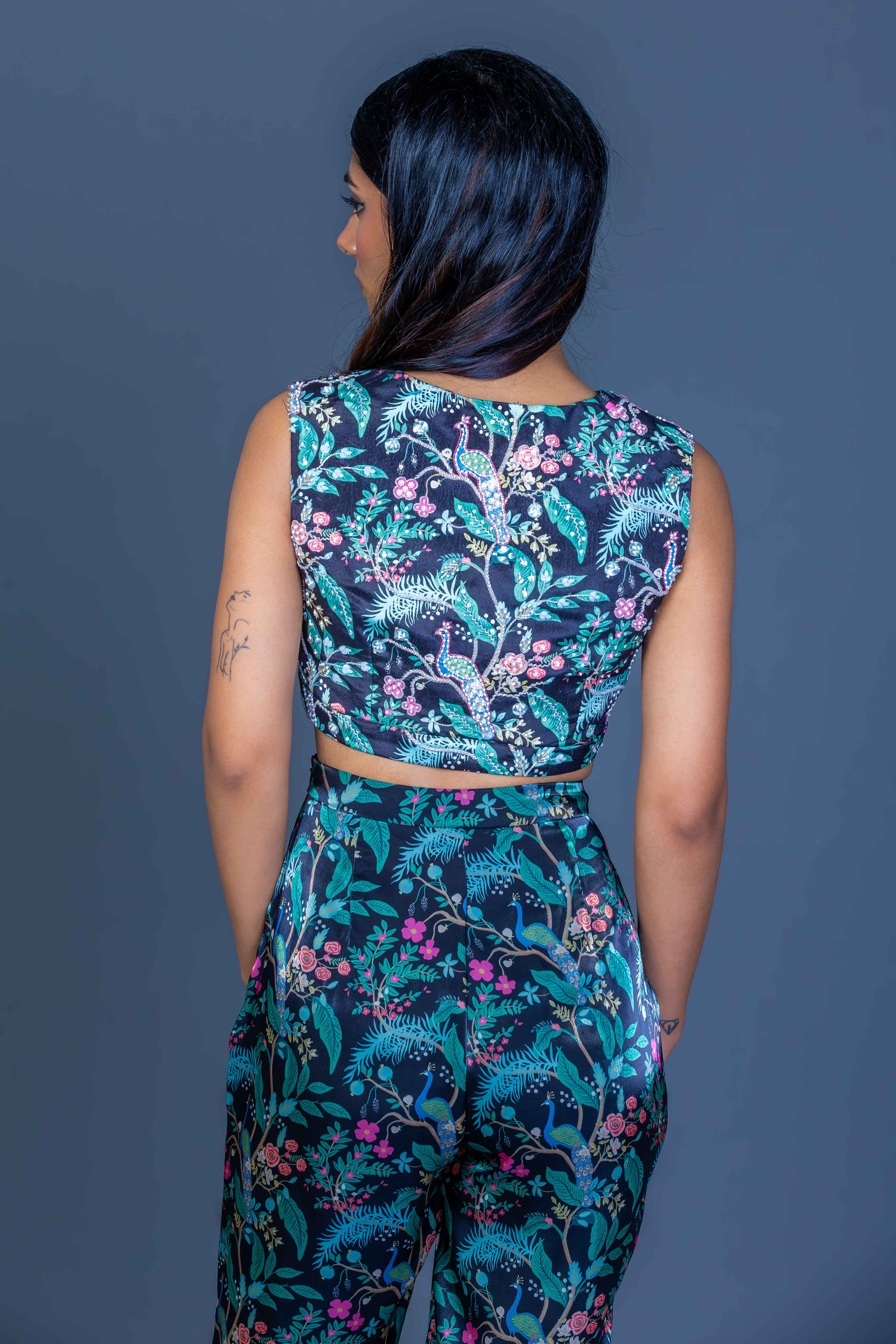 Midnight Peacock Charm Coord Set