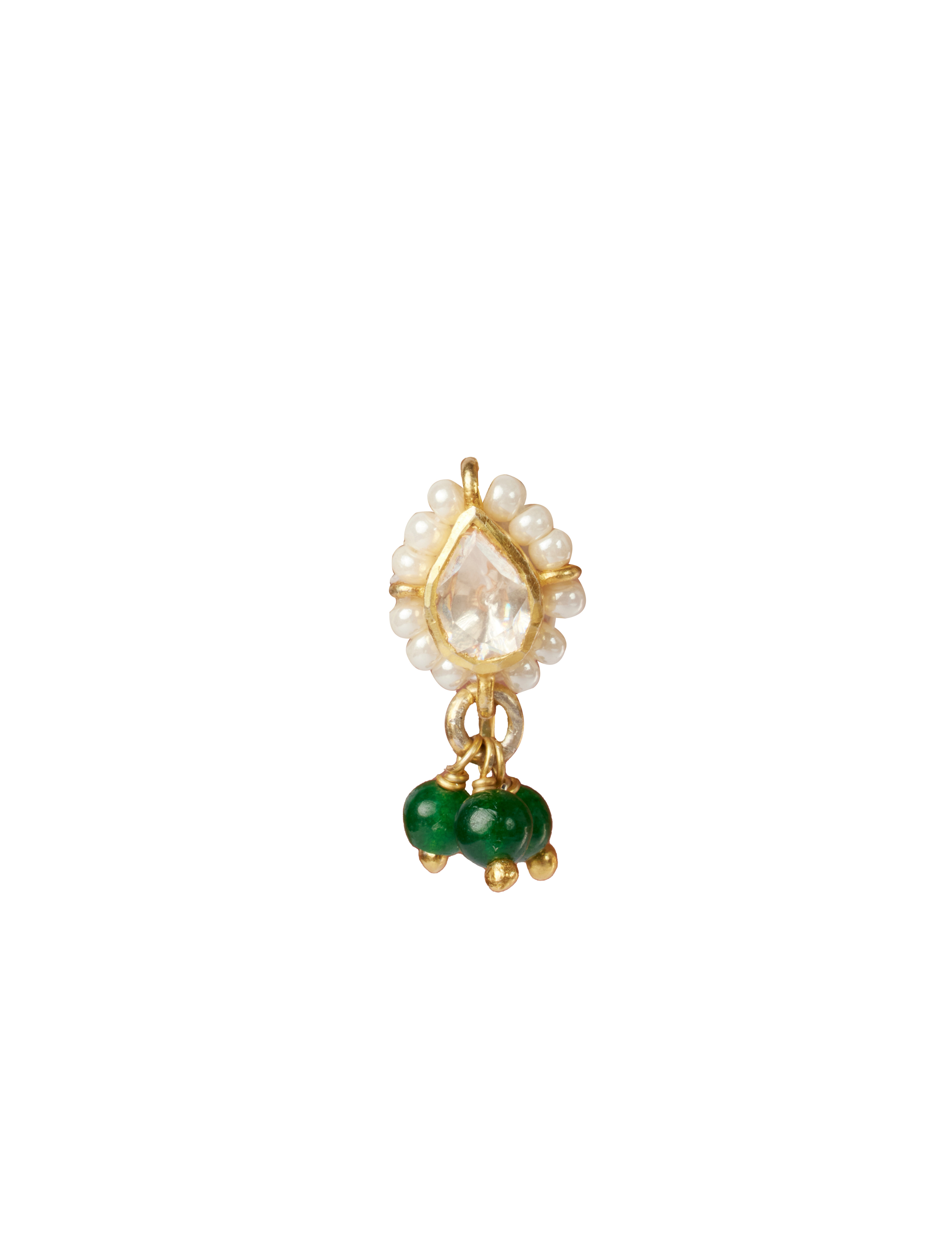 CY Sica Jewellery Moissanite Polki Dhara Green Nath Front 1