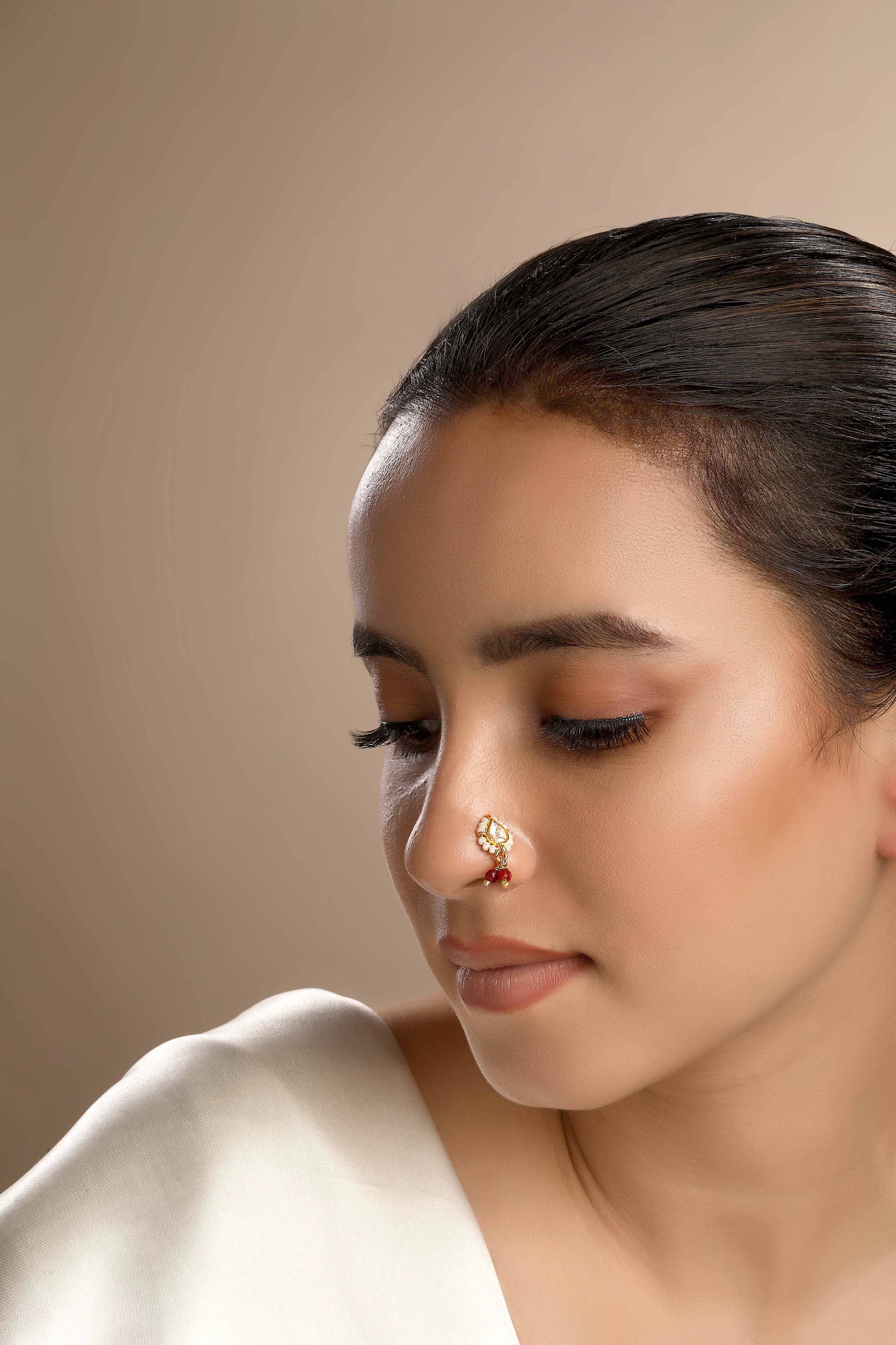 CY Sica Jewellery Moissanite Polki Dhara Red Nath Front 2