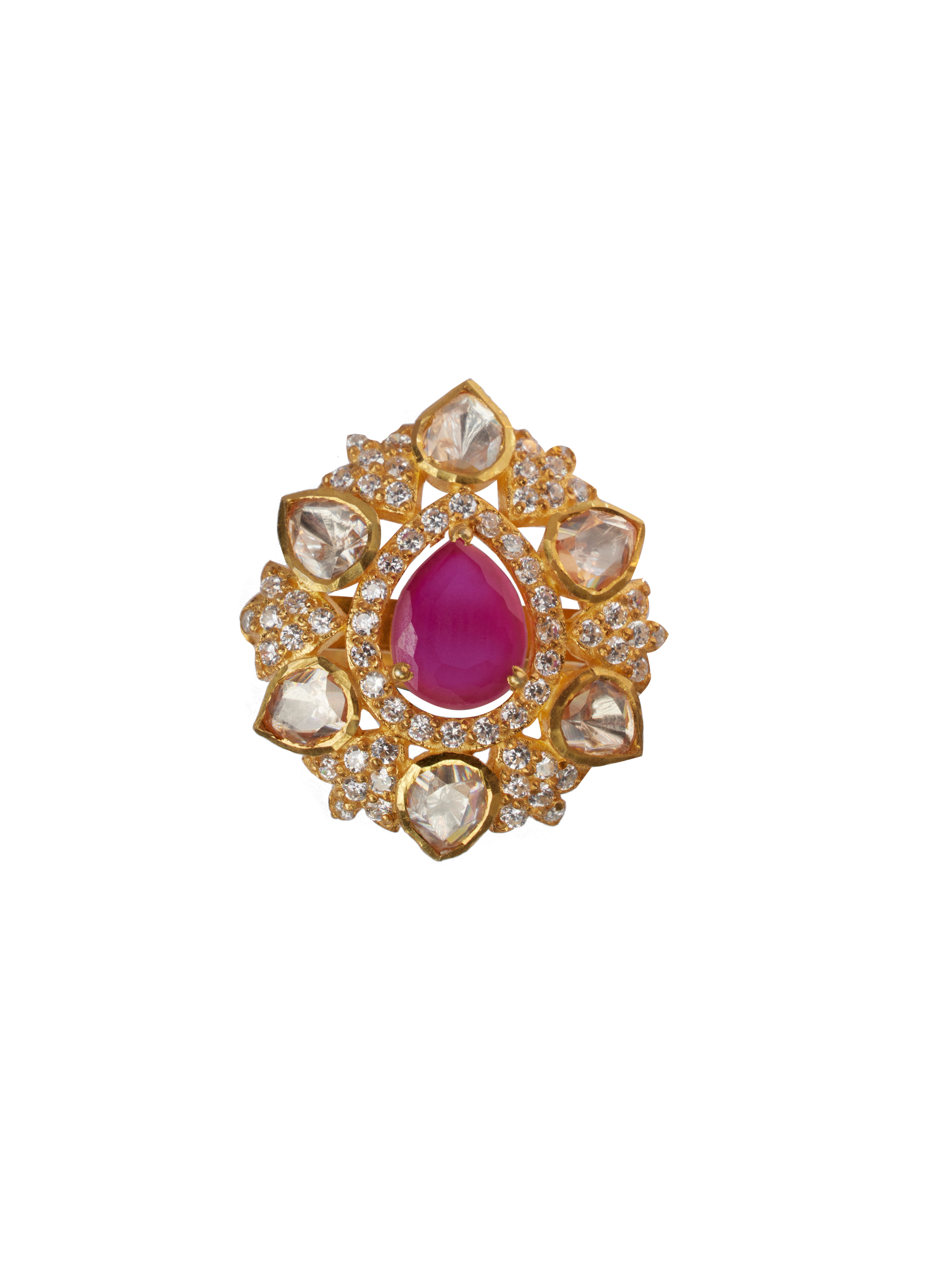 CY Sica Jewellery Moissanite Polki Shifa Polki Ring Front 1