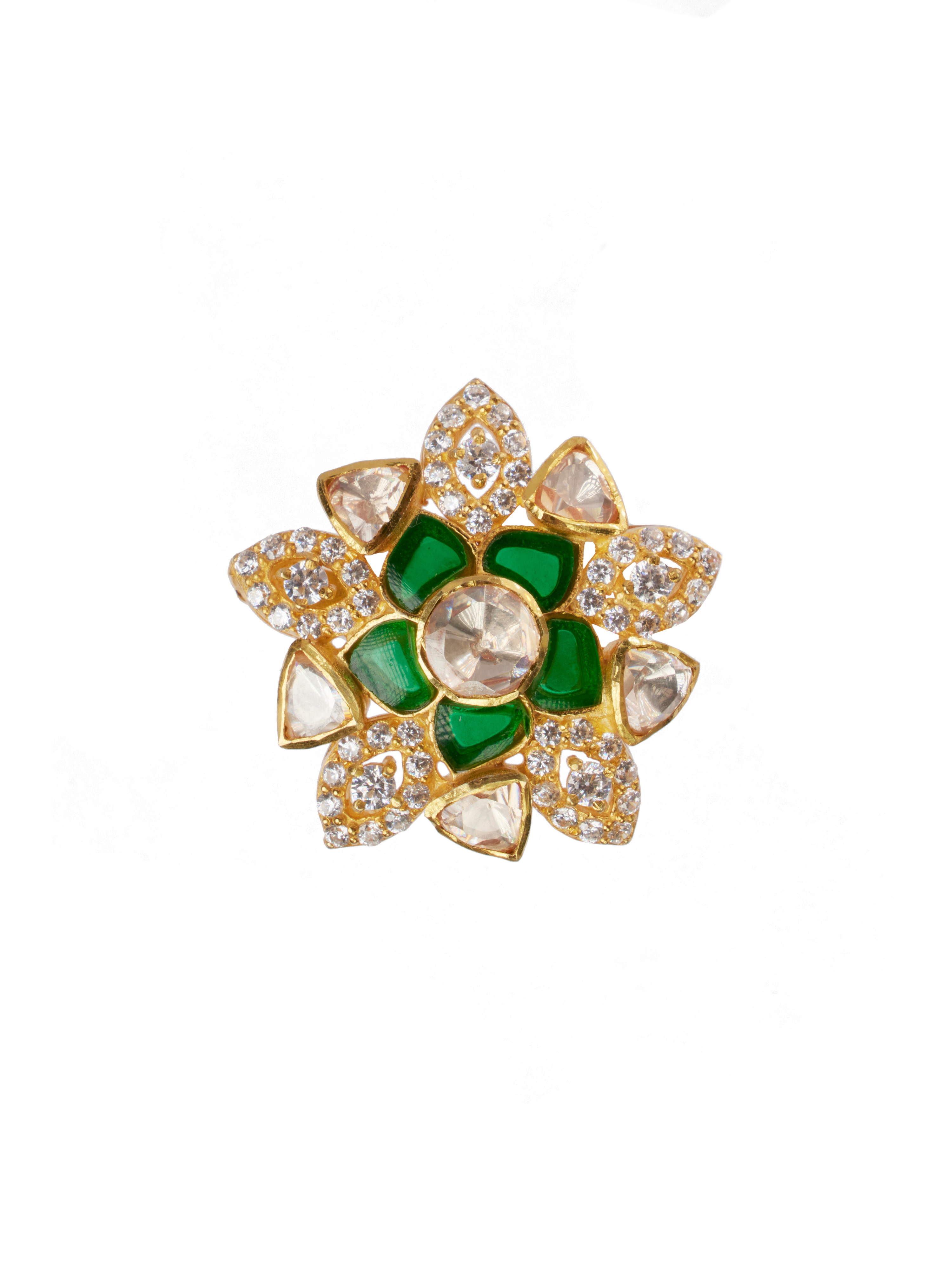 CY Sica Jewellery Moissanite Polki Stellar Polki Ring Front 1