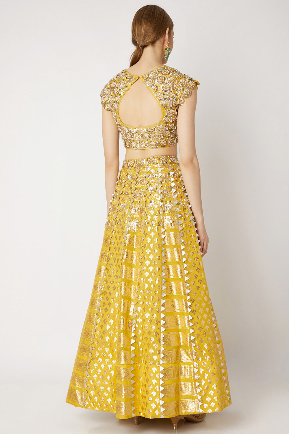 Embroidered Yellow Lehenga Set - Auraya Fashion - - #tag1# - #tag2# - #tag3# - #tag3#