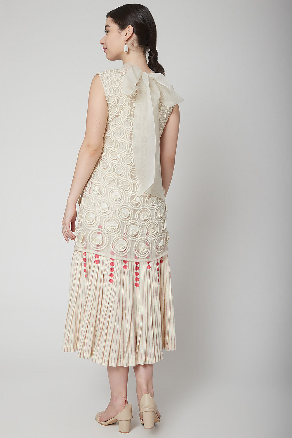 Embroidered White Organza Dress - Auraya Fashion - - #tag1# - #tag2# - #tag3# - #tag3#
