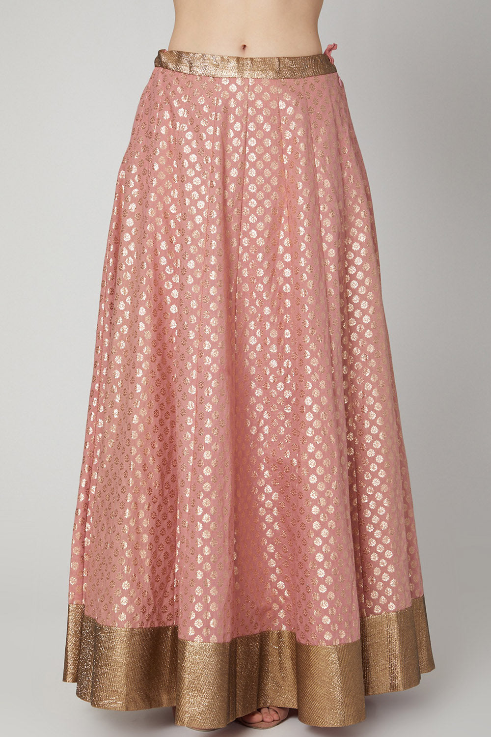 Embroidered Blush Pink Draped Lehenga Set - Auraya Fashion - - #tag1# - #tag2# - #tag3# - #tag3#