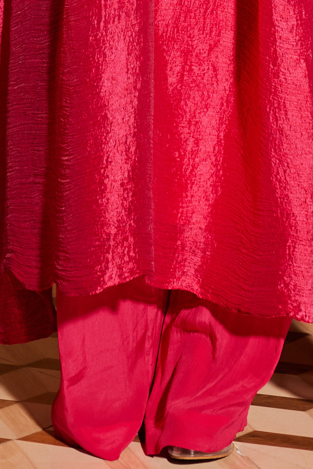 Crinke & Crepe Hot Pink Kaftan Set - Auraya Fashion - - #tag1# - #tag2# - #tag3# - #tag3#