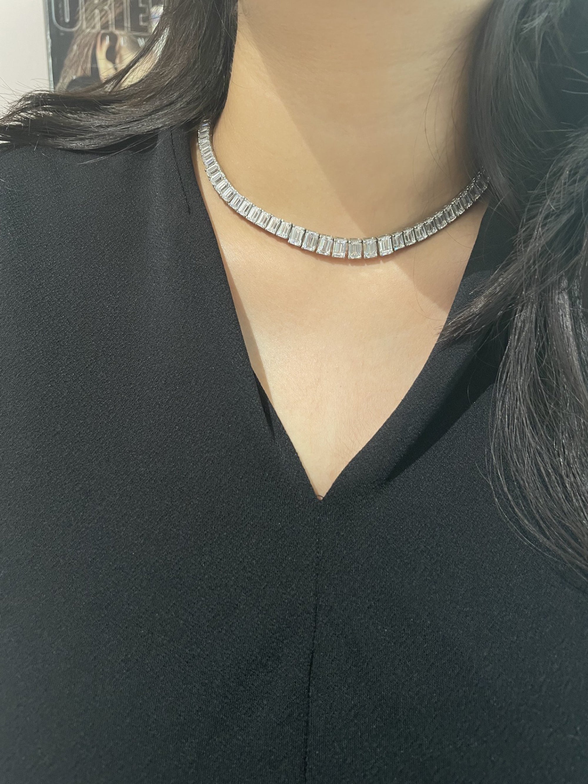 Regal Emerald-cut Solitaire Swarovski Necklace