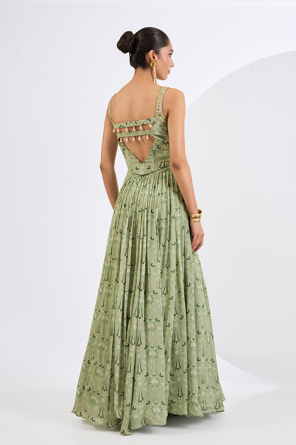 Green Corsett with Lenega and Dupatta