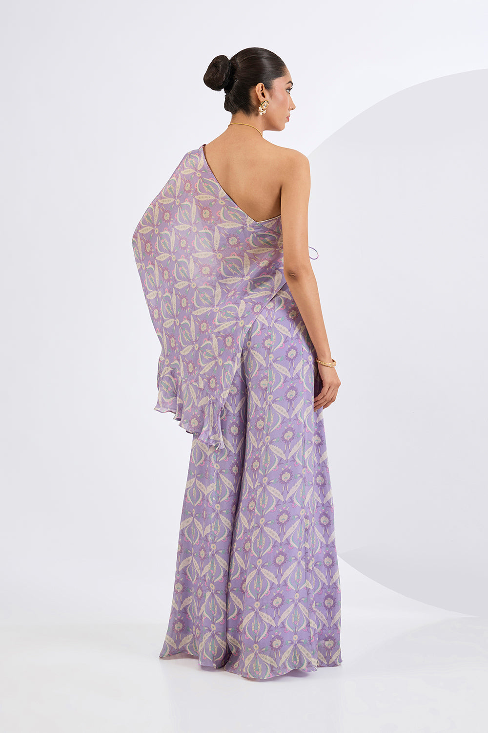 Lilac Printed Cape Shararaset