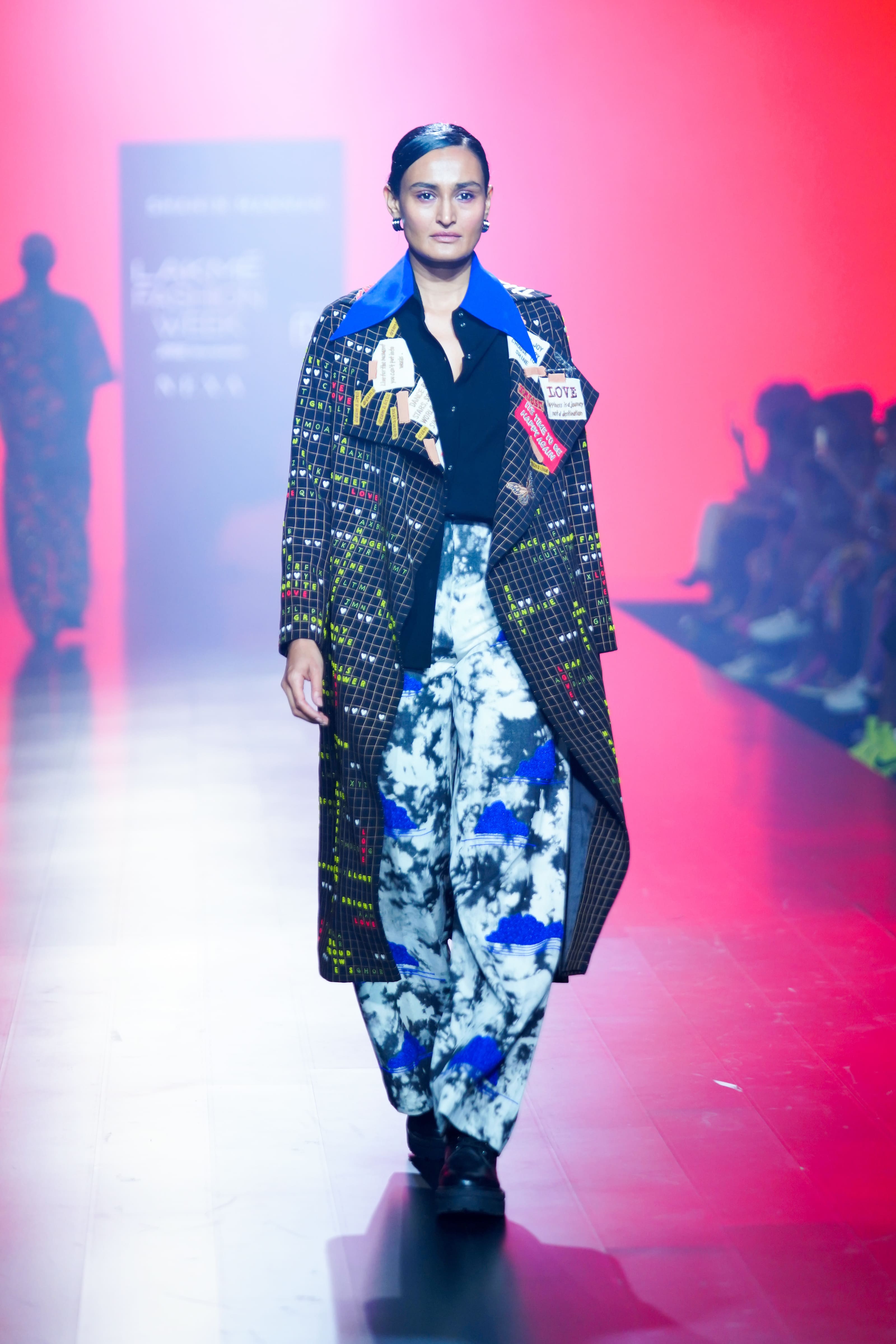Crossword Long Wrap Coat With Buckle Belt, Cloud Wash Pants And Shirt