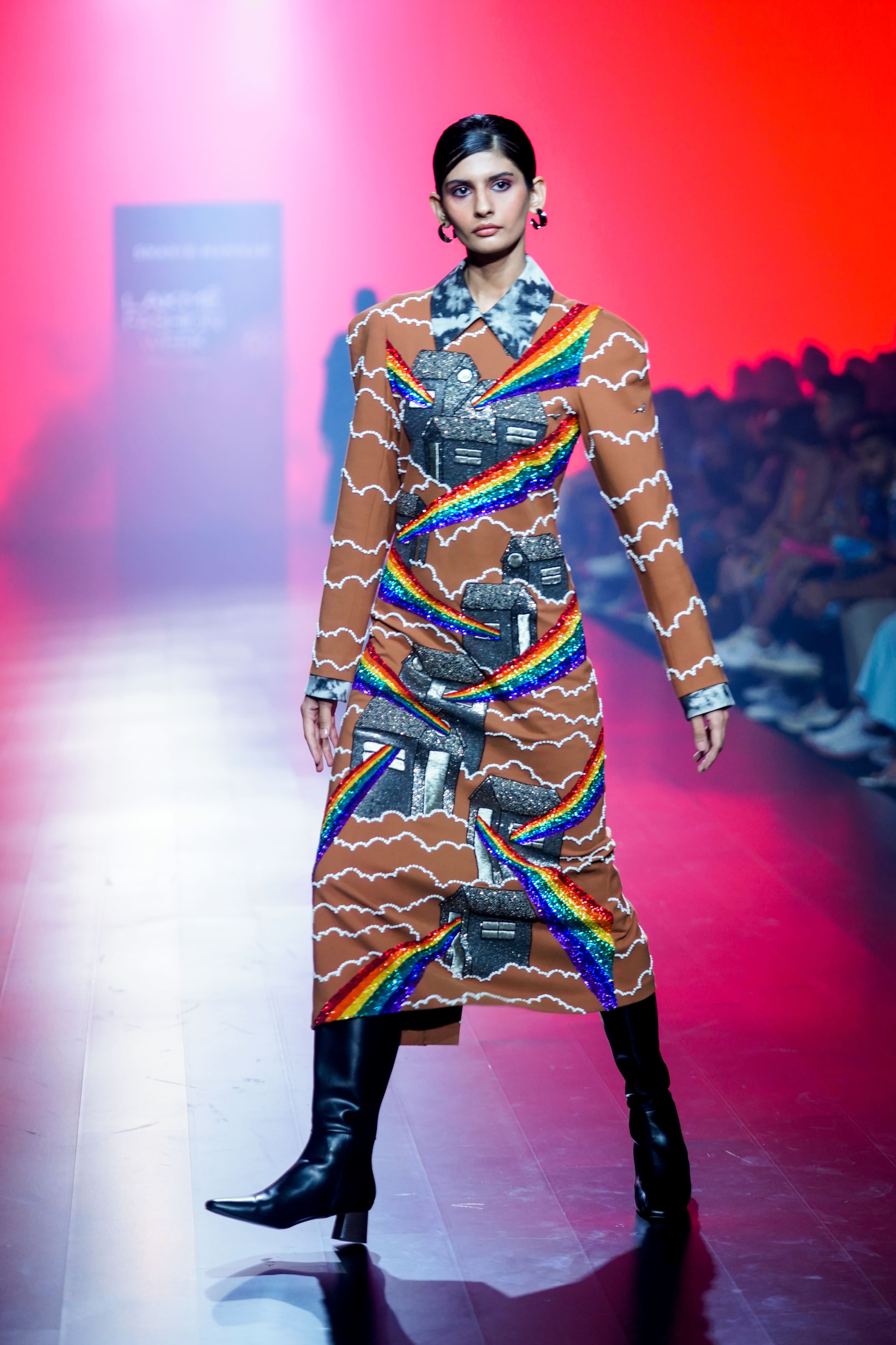 Houses Of Rainbow Midi Dress