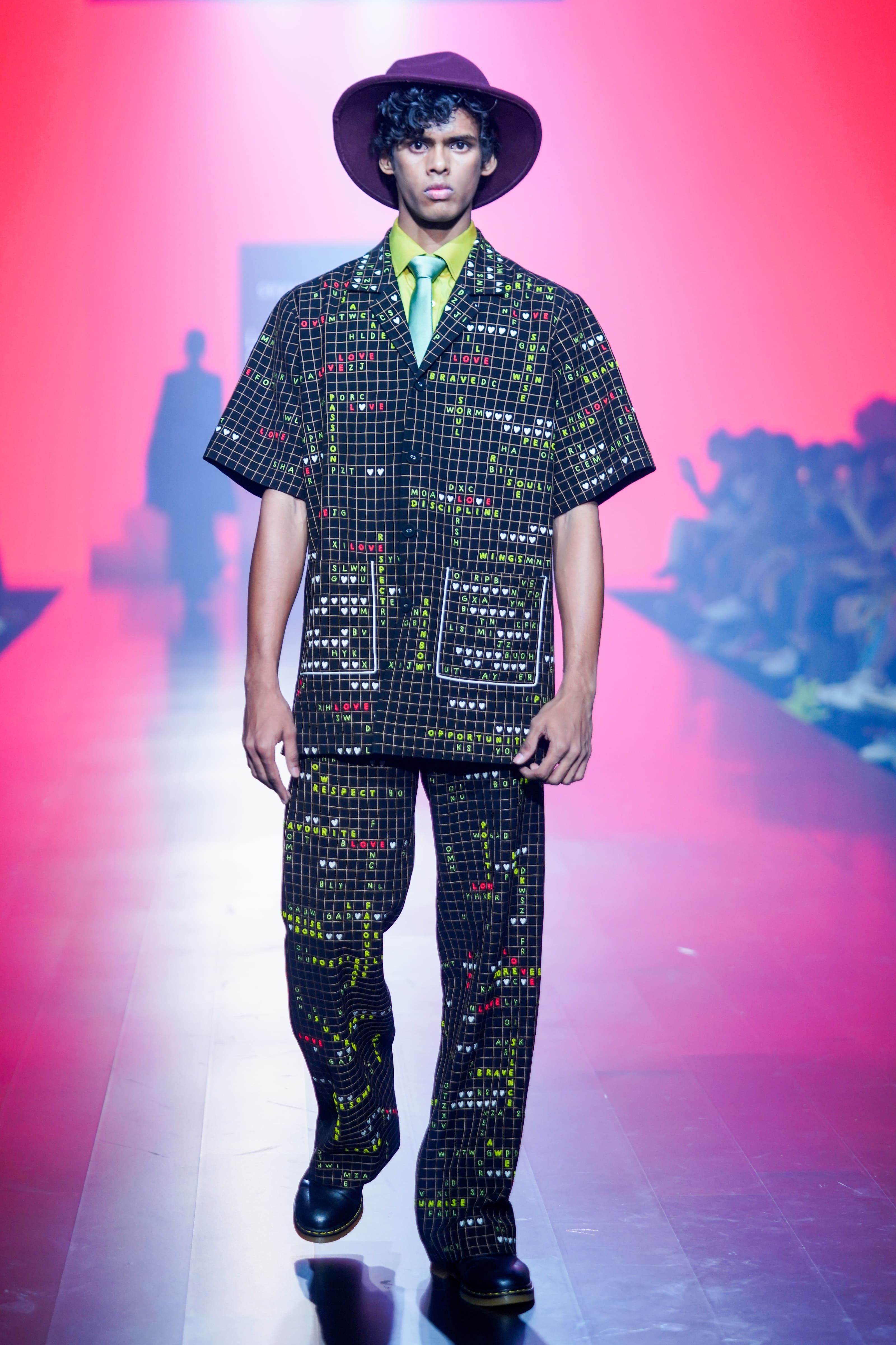Pants Of "(Crossword Half Sleeve Jacket)"