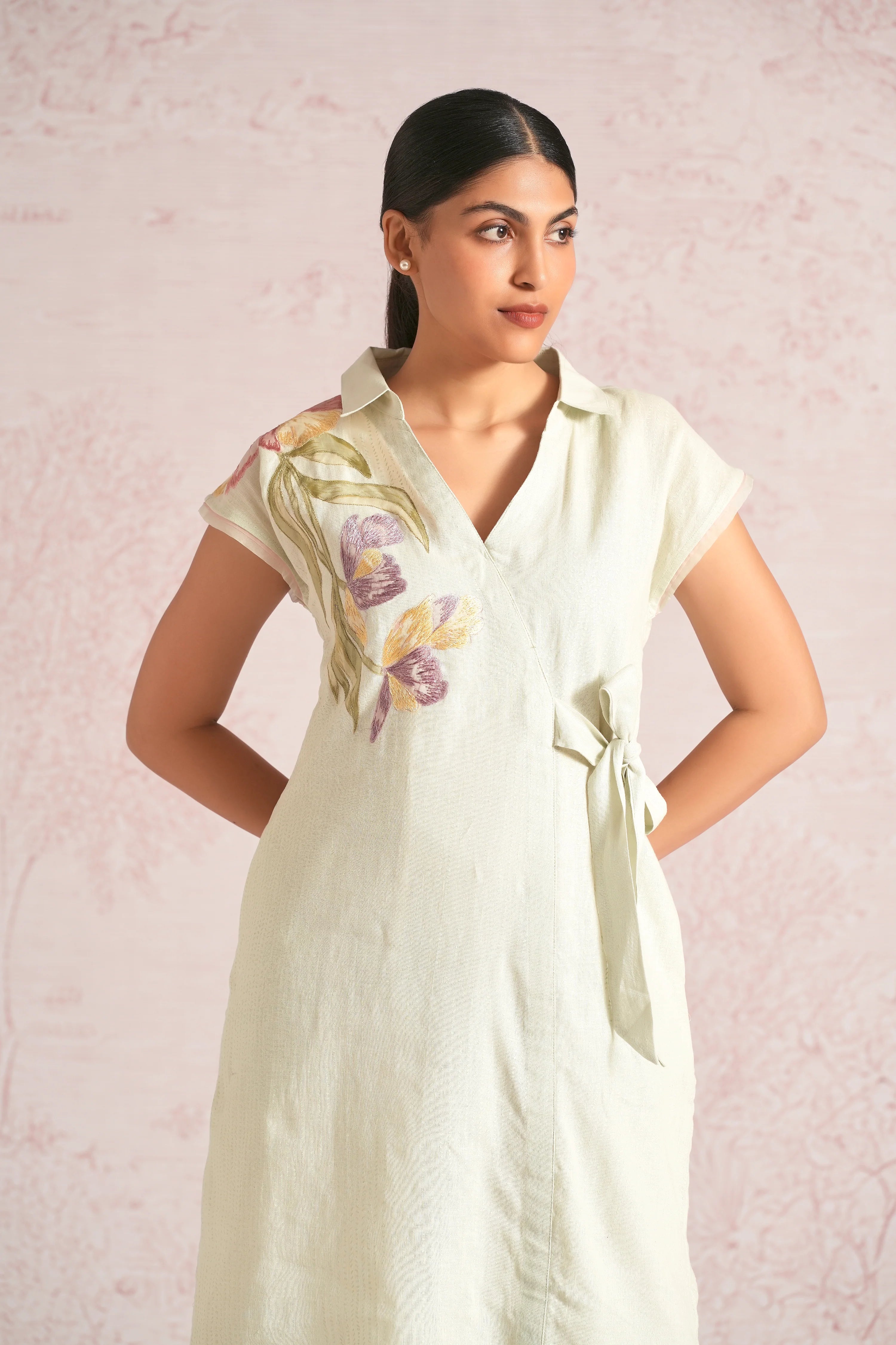 Painted Petals Wrap Dress