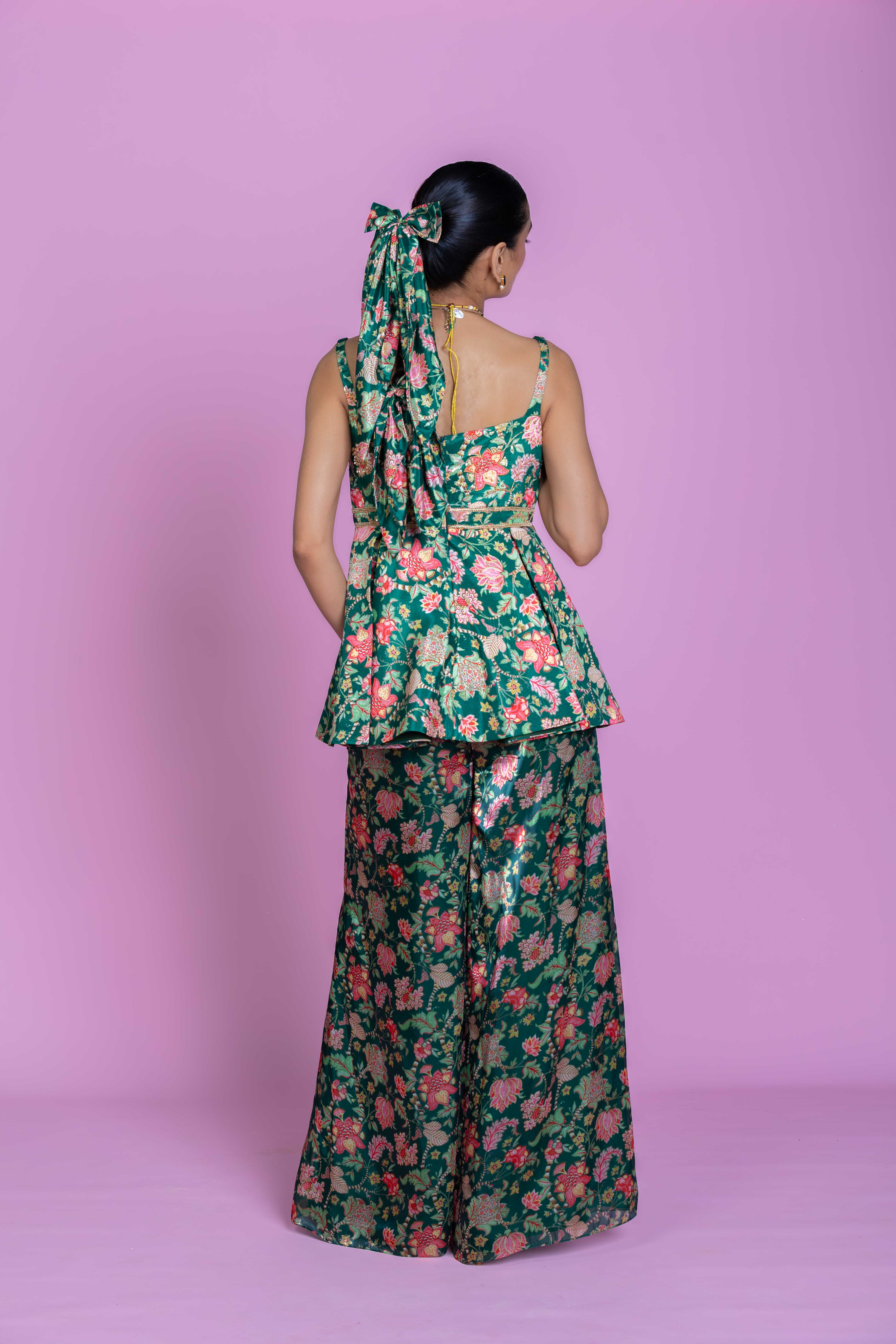 Peplum palms Palazzo set
