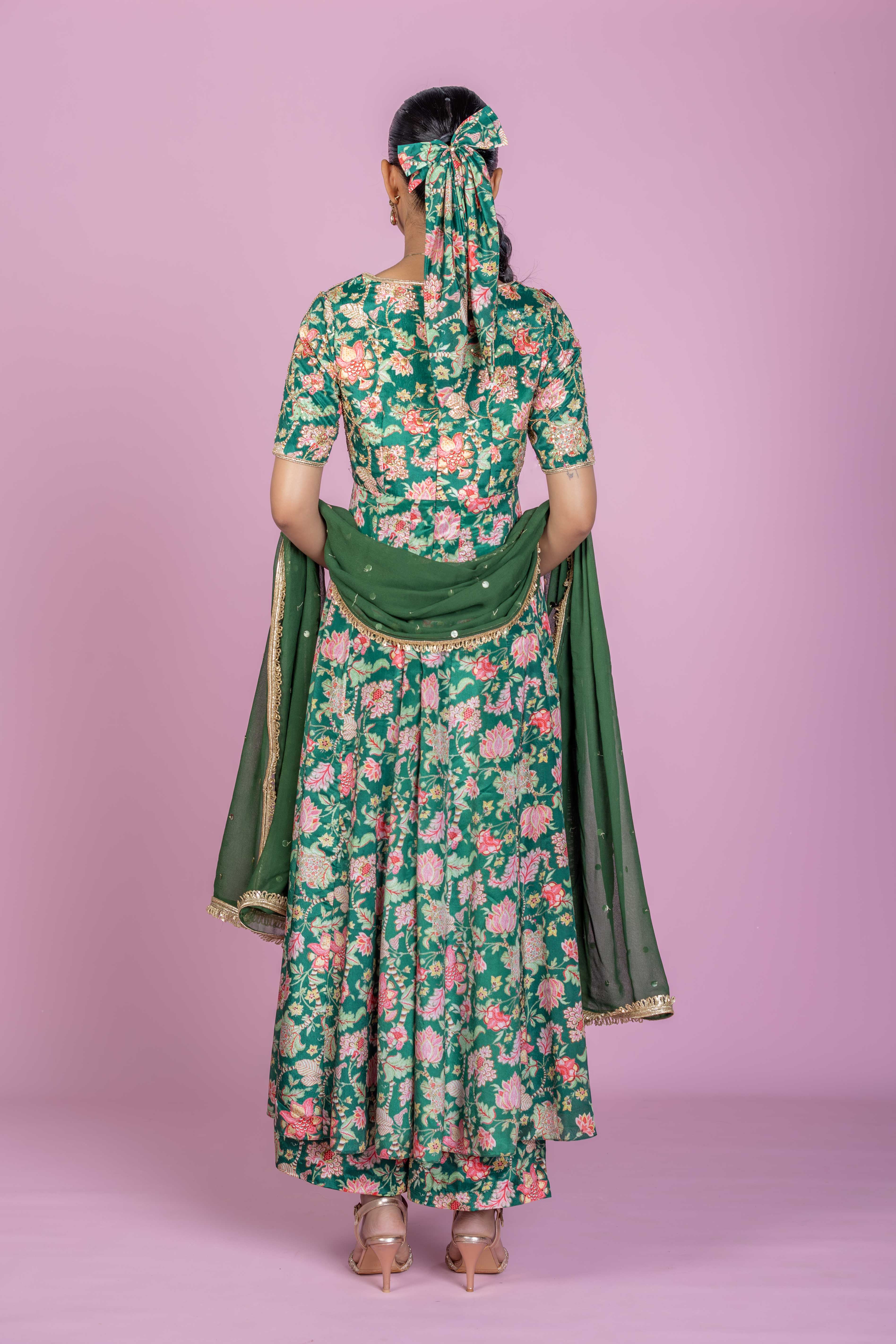 Peppy Panna Anarkali gown set