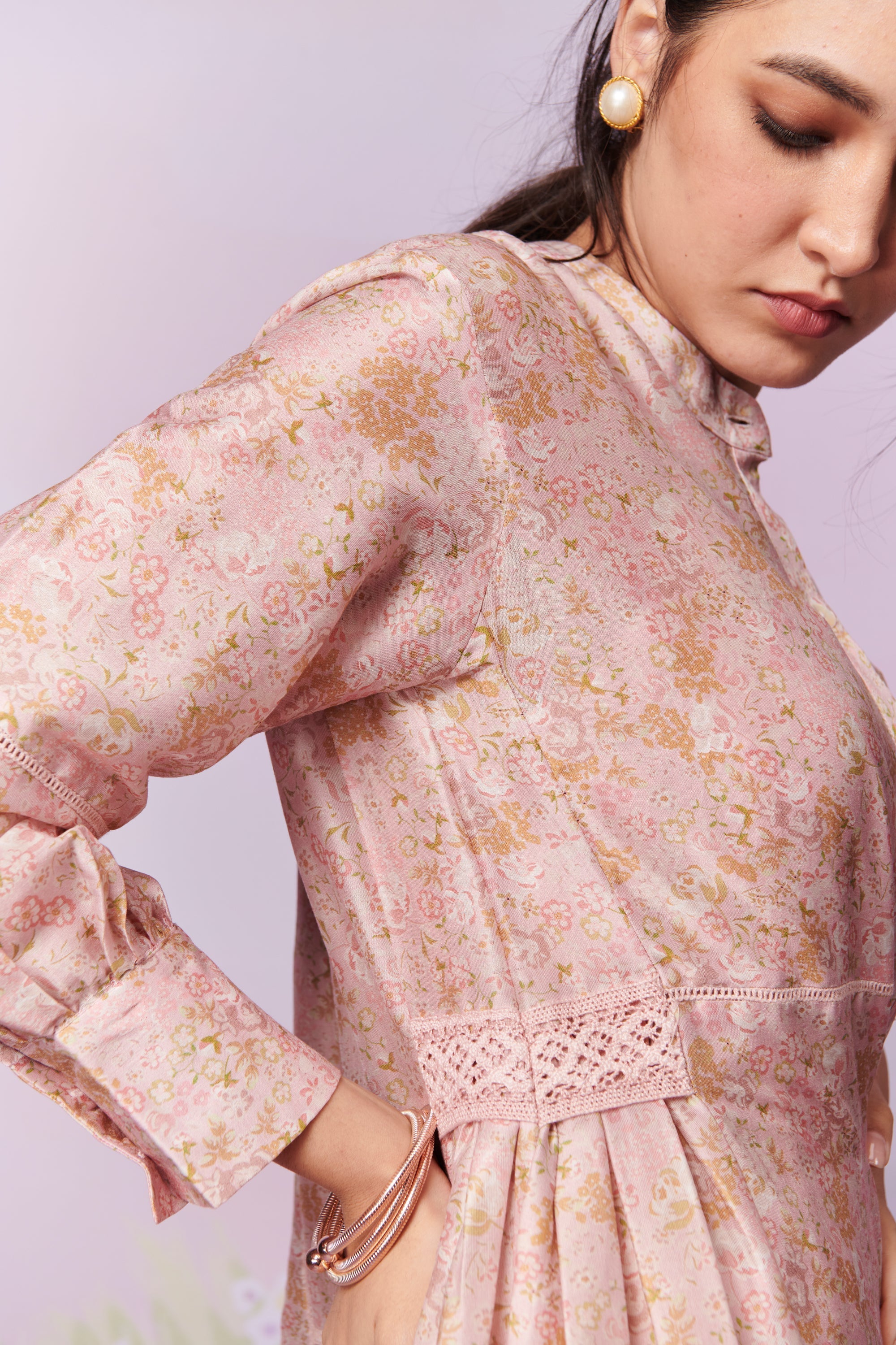 Petite Blooms Kurta And Trousers Co-Ord Set