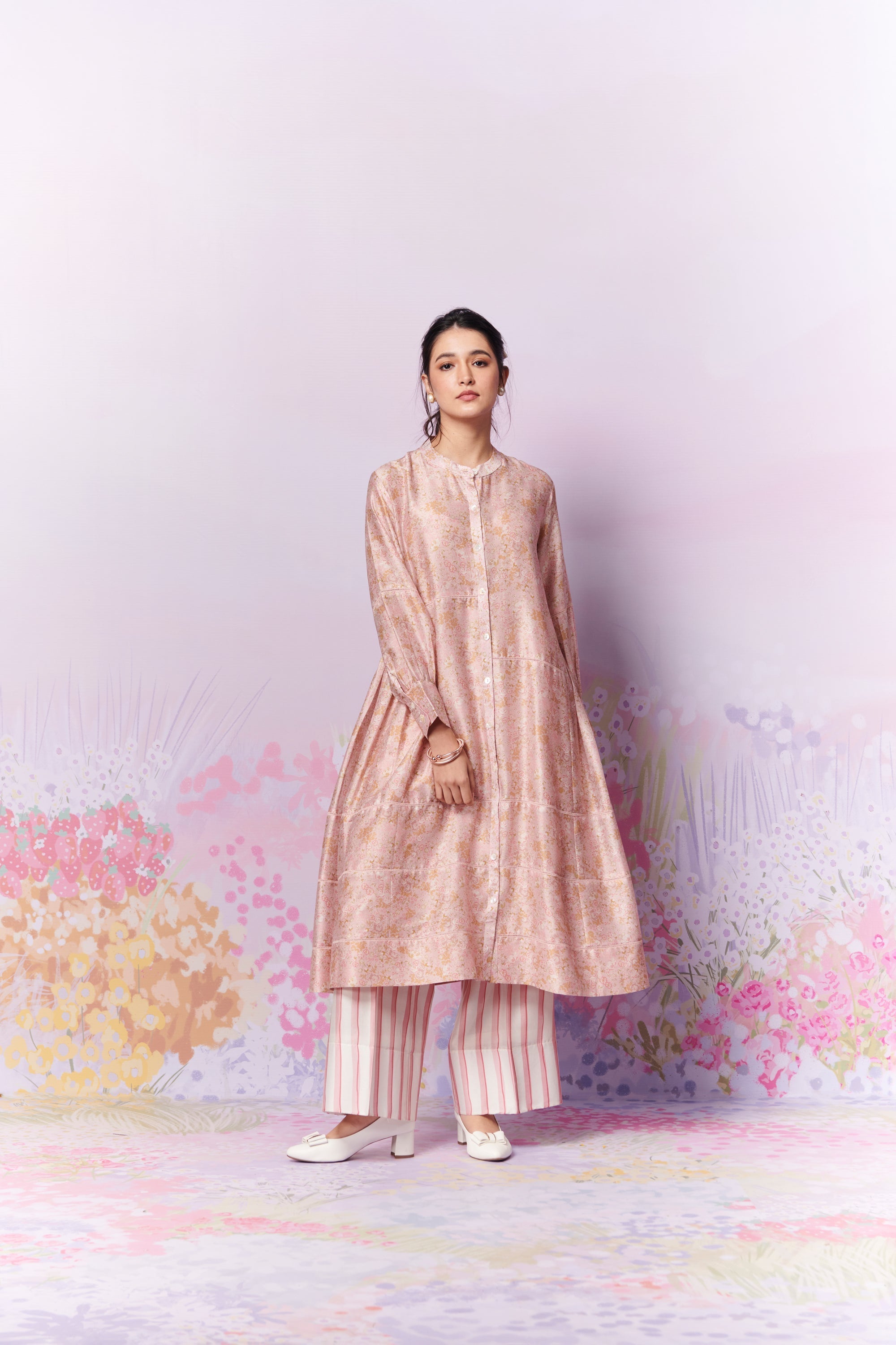 Petite Blooms Kurta And Trousers Co-Ord Set