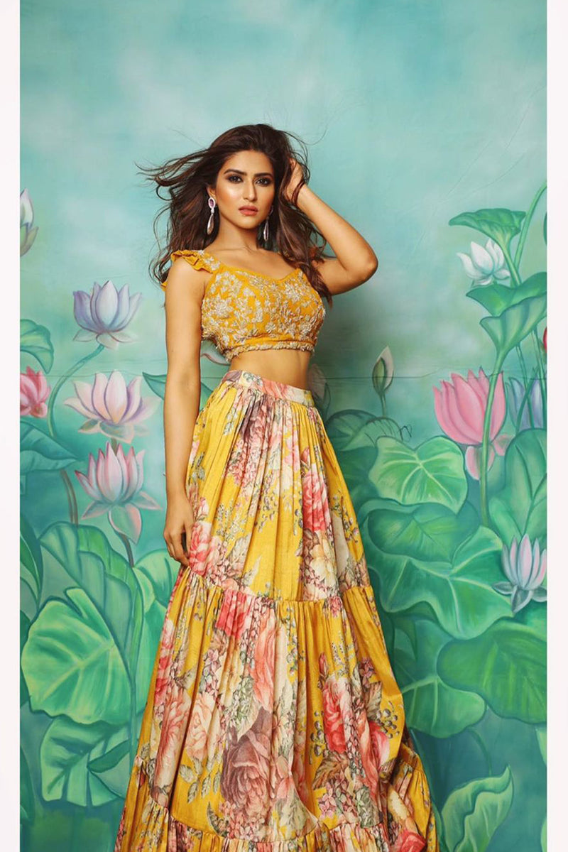 CY Pranutan Bahl In Lehenga Set By Aayushi Maniar Front 2