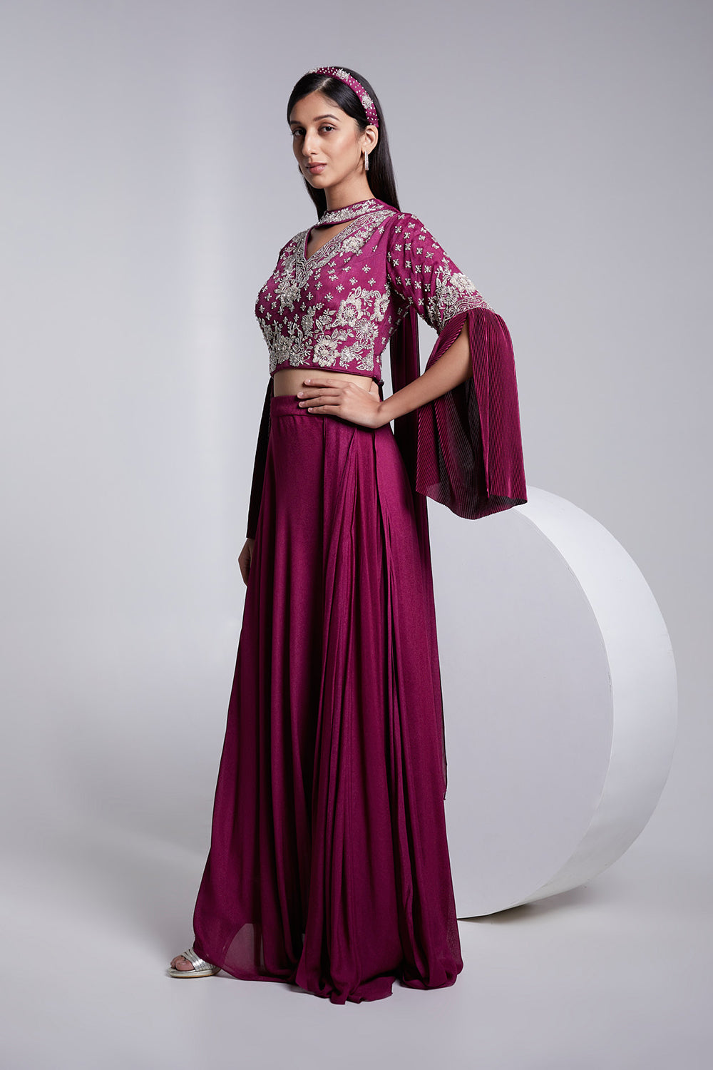 Fusion Crop Top And Drape Skirt