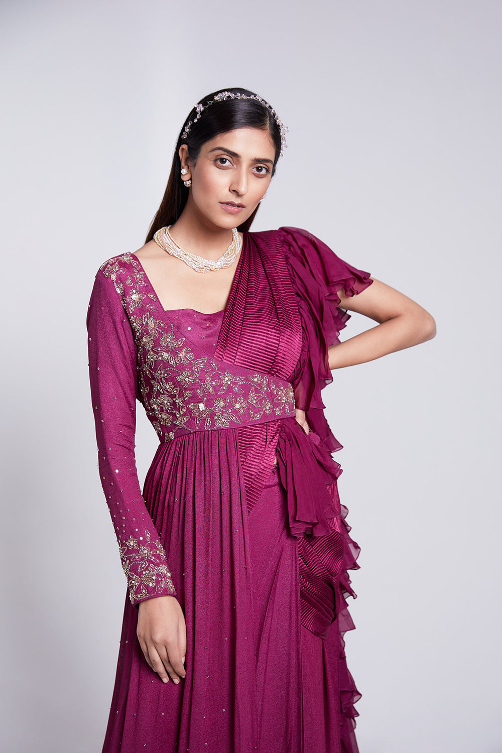 Ruffle Saree with Jacket
