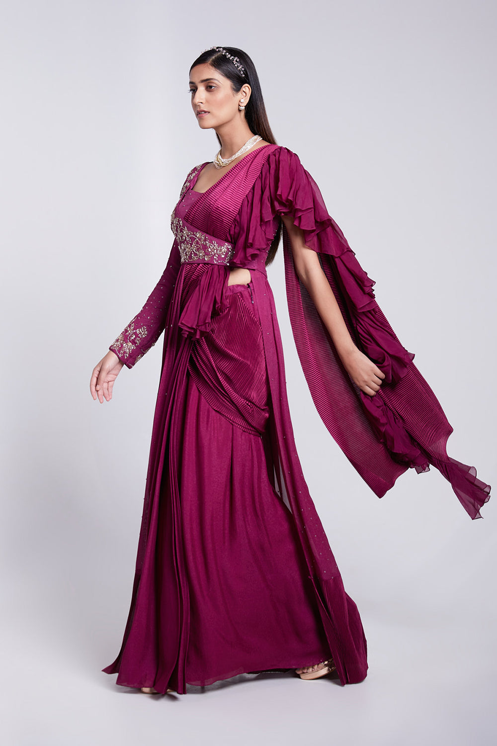 Ruffle Saree with Jacket