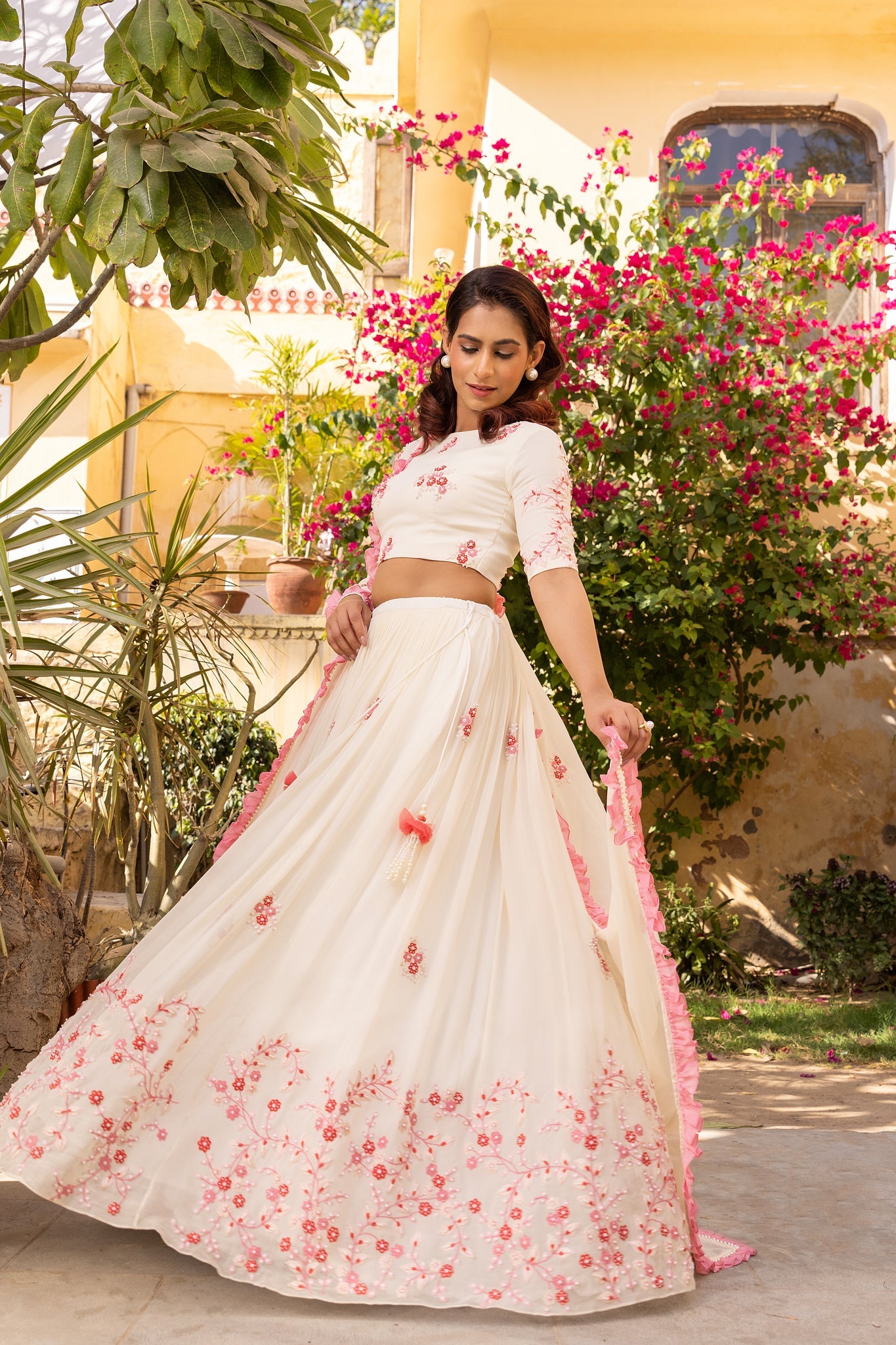 Off white lehenga set