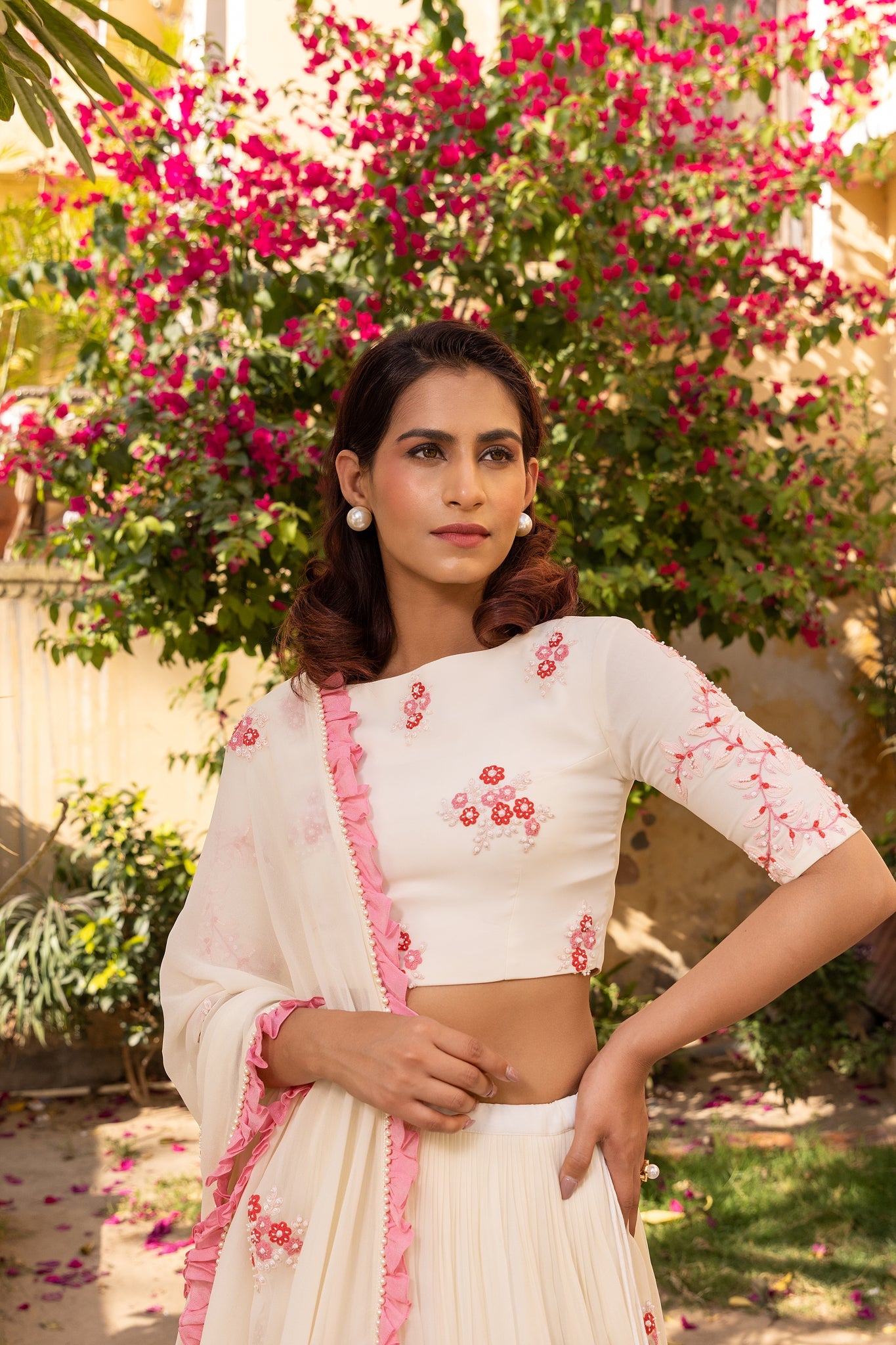 Off white lehenga set