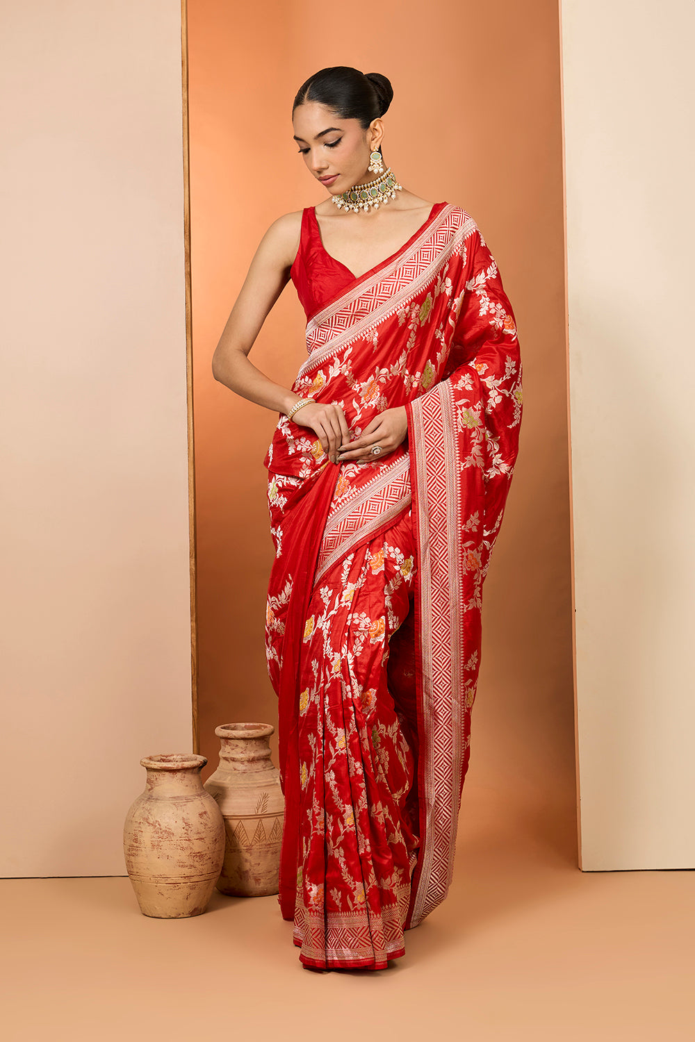 Red Saree Set
