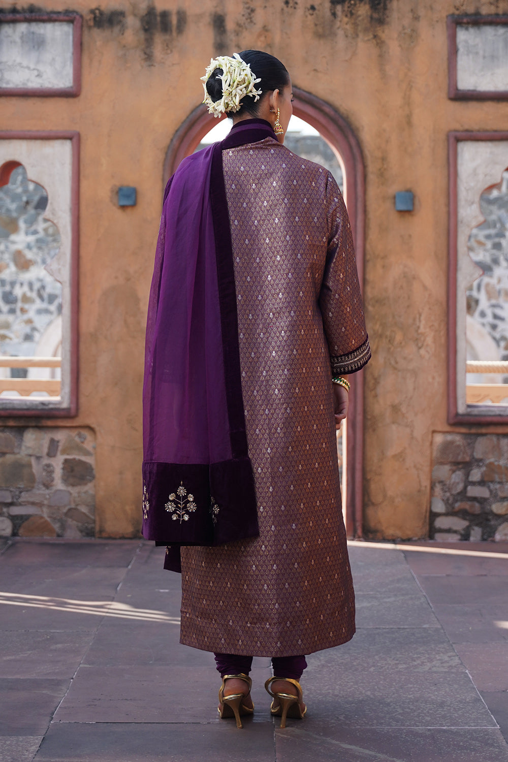 Nur Brocade Suit Set - Purple