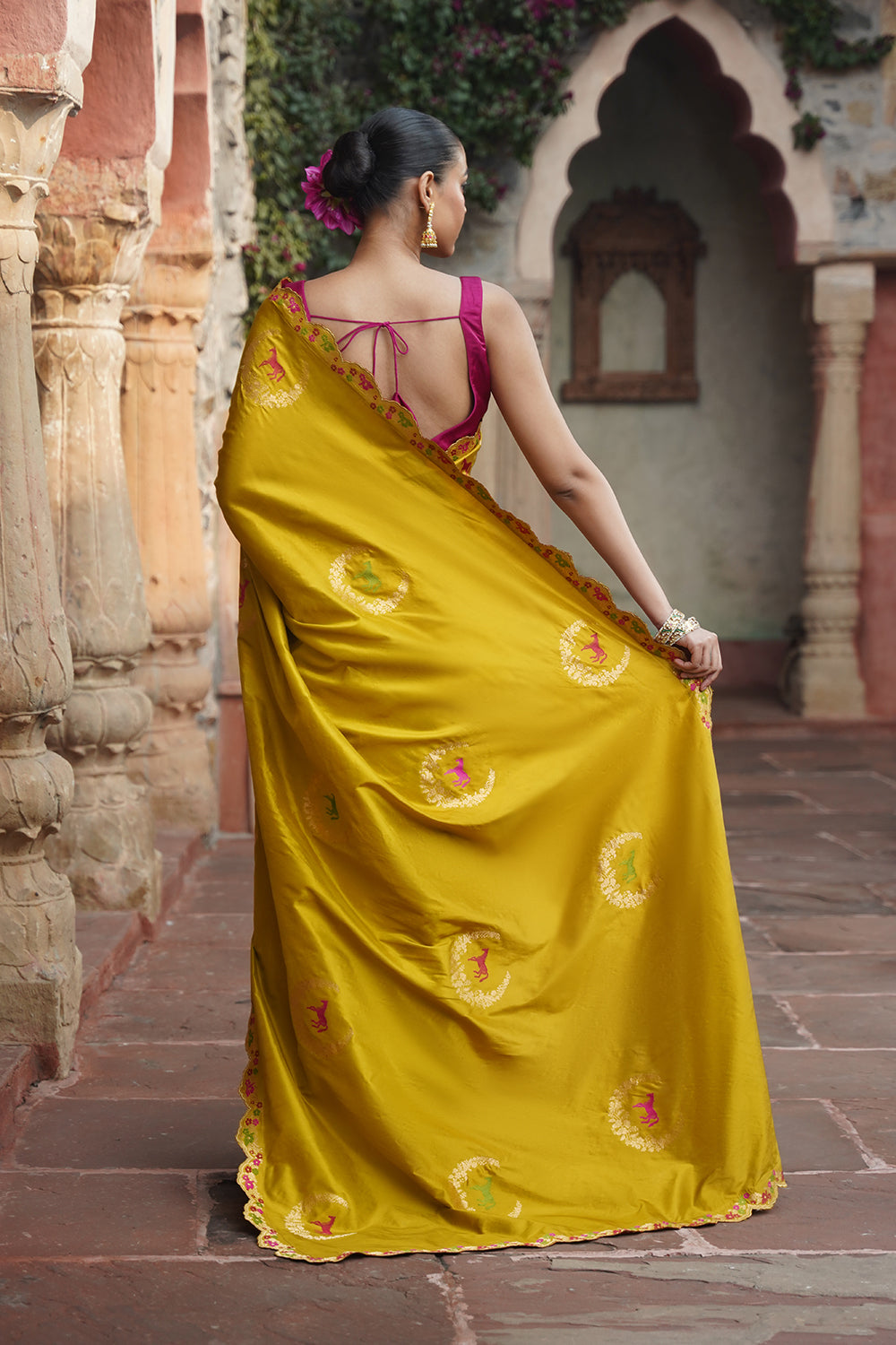 Mahira Banarasi Saree - Mustard