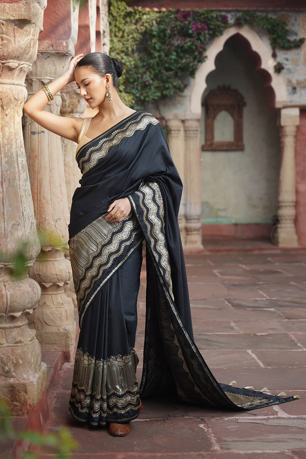 Keira Banarasi Saree - Black
