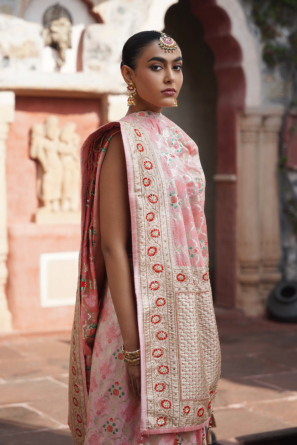 Livia Banarasi Saree - Blush