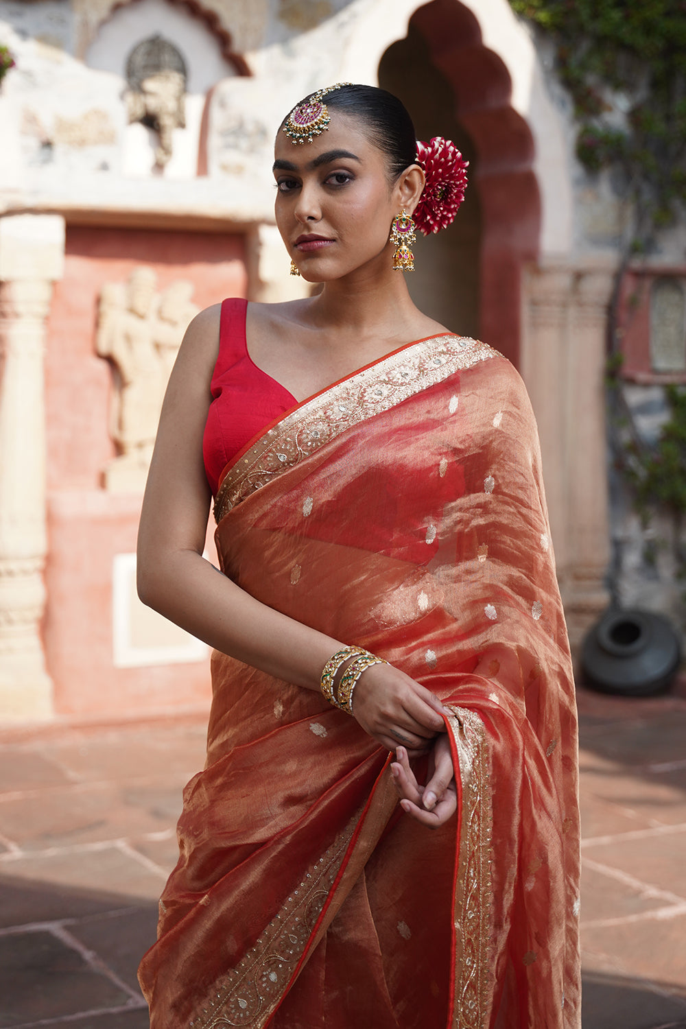Ozara Banarasi Saree - Orange