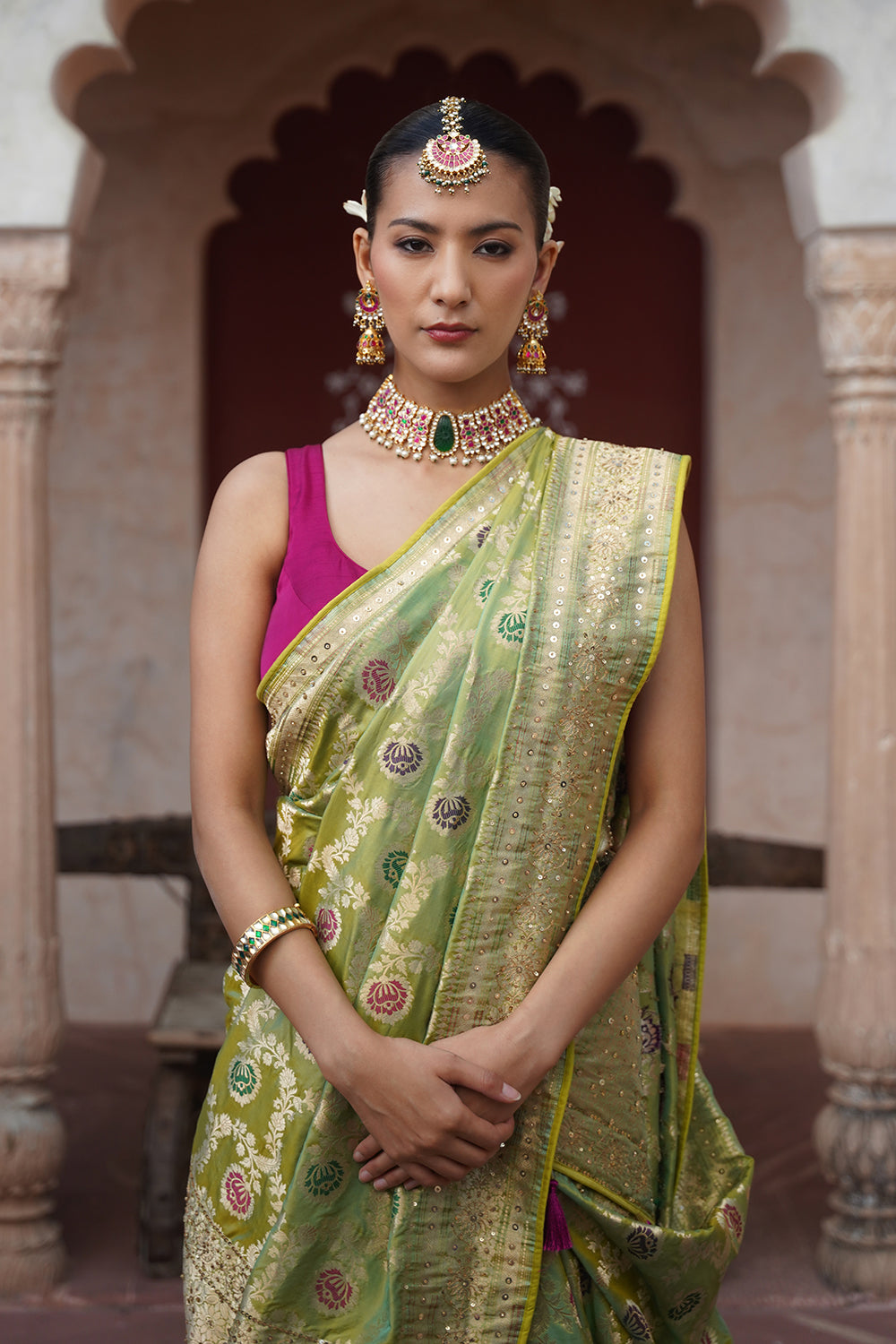 Ziah Banarasi Saree - Green