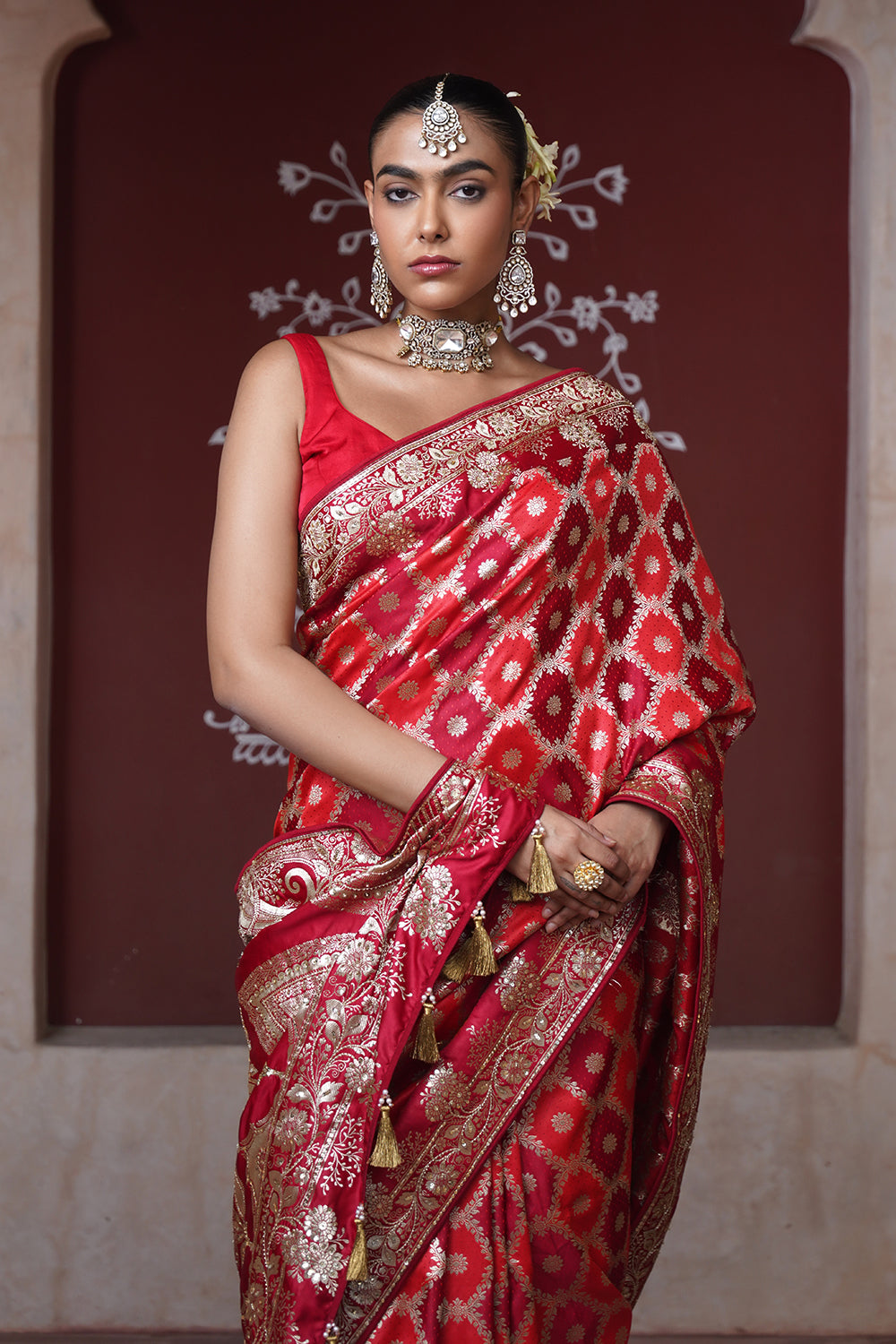 Ravisha Banarasi Saree - Red