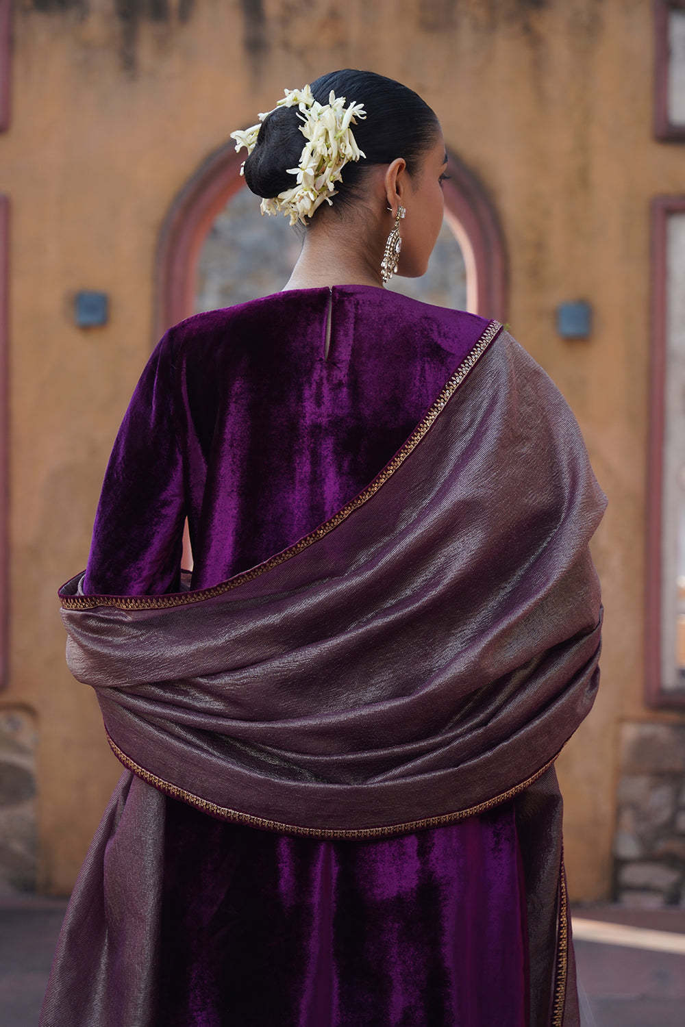 Mahsa Velvet Suit Set - Plum