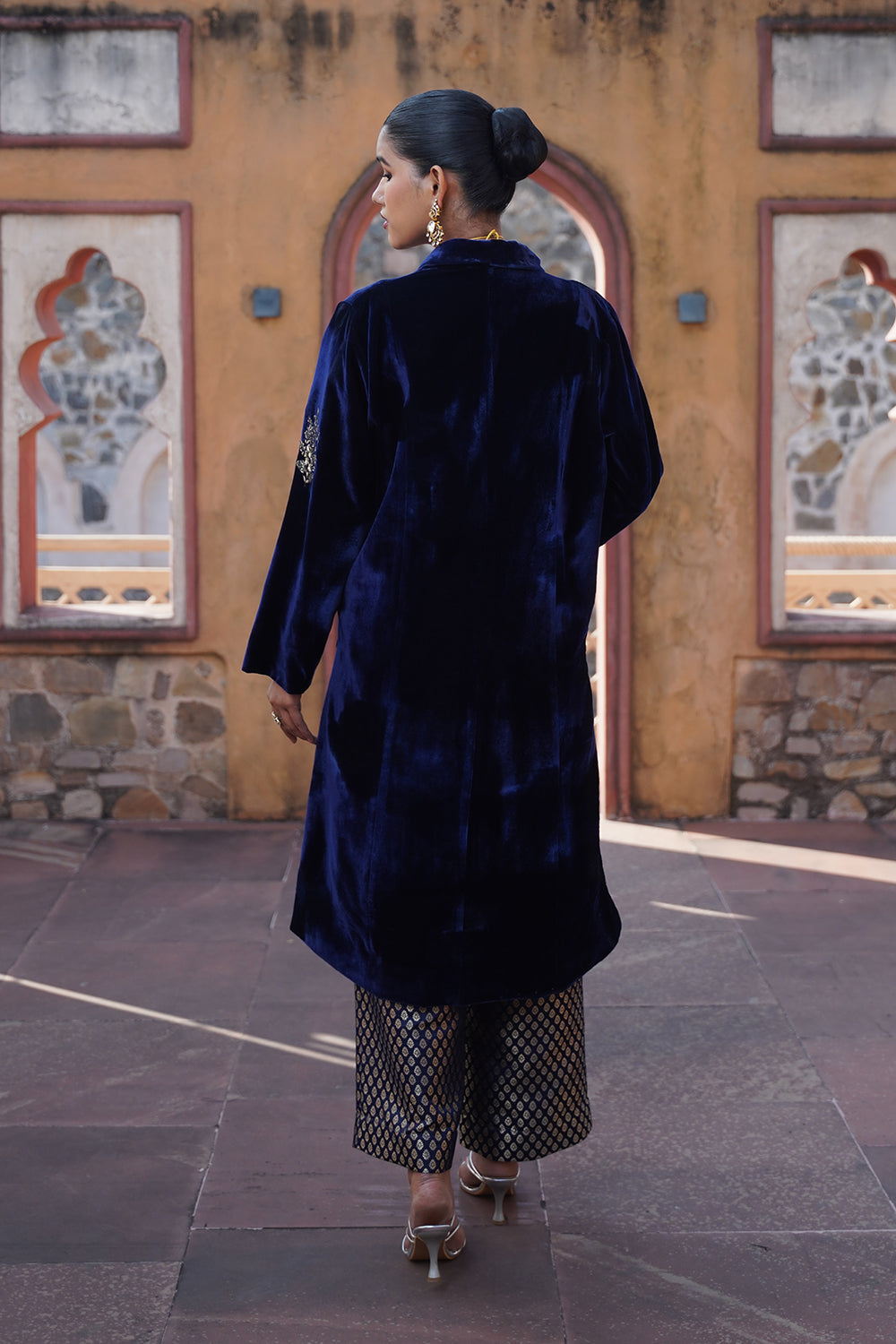 Darya Velvet Suit Set - Blue
