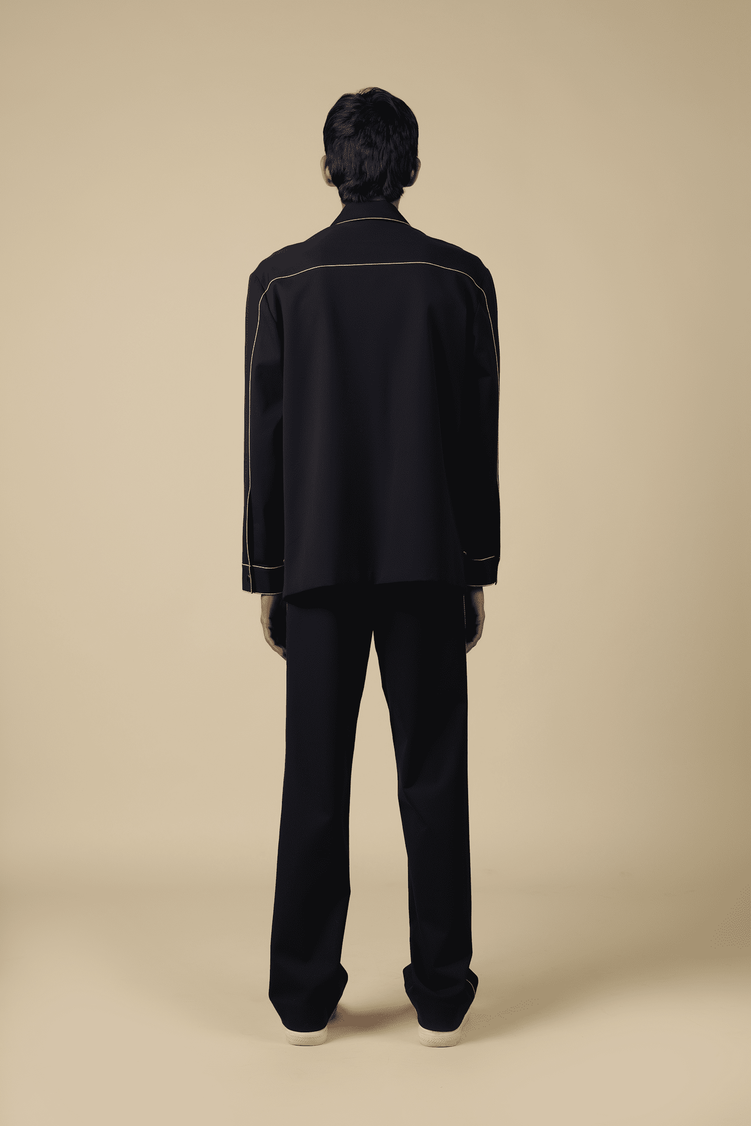 Pocket Embroidered Jacket With Straight Pants
