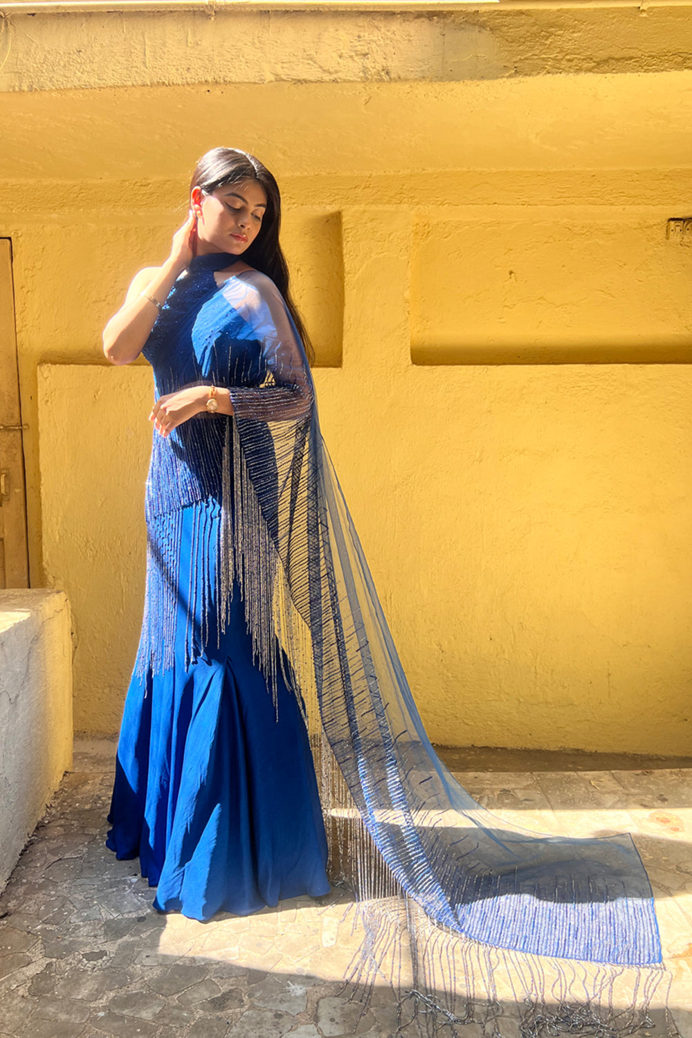 Fish Cut Skirt,Top,Drape