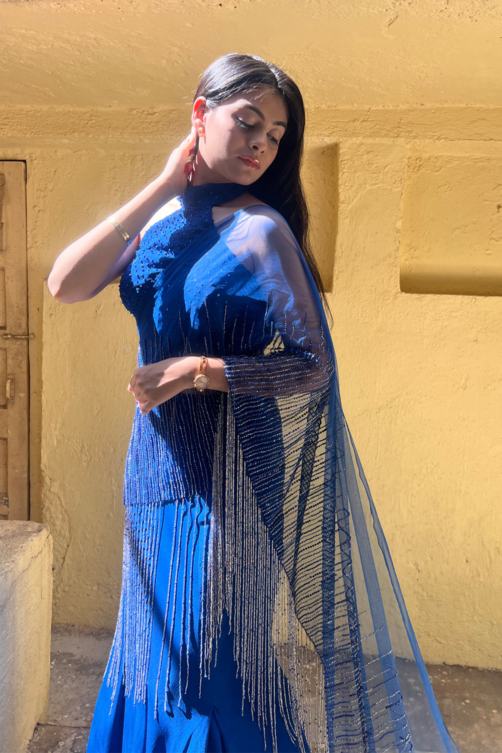 Fish Cut Skirt,Top,Drape