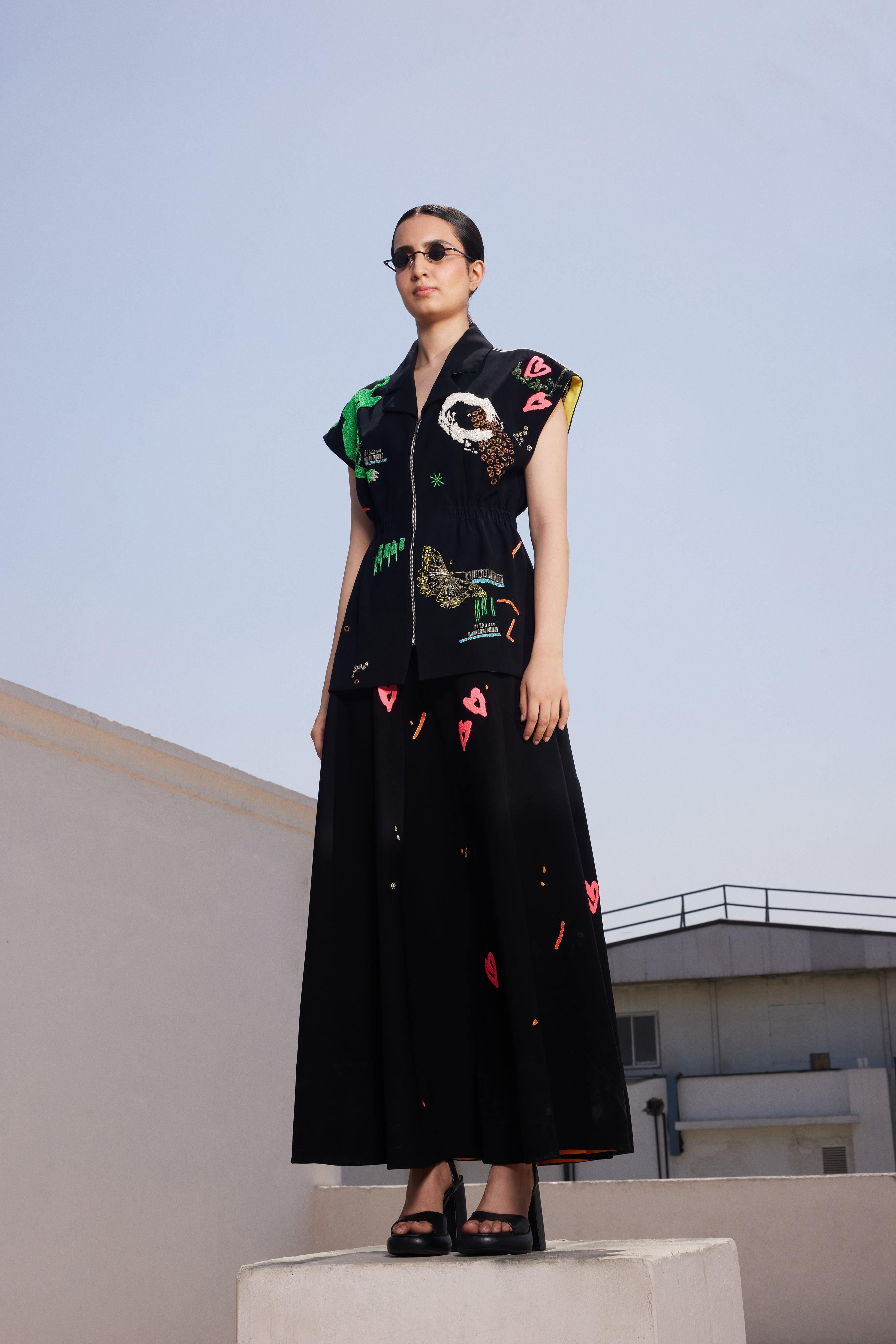 CIRCULAR SKIRT OF ( FUNKY PANTHER ROBE JACKET )