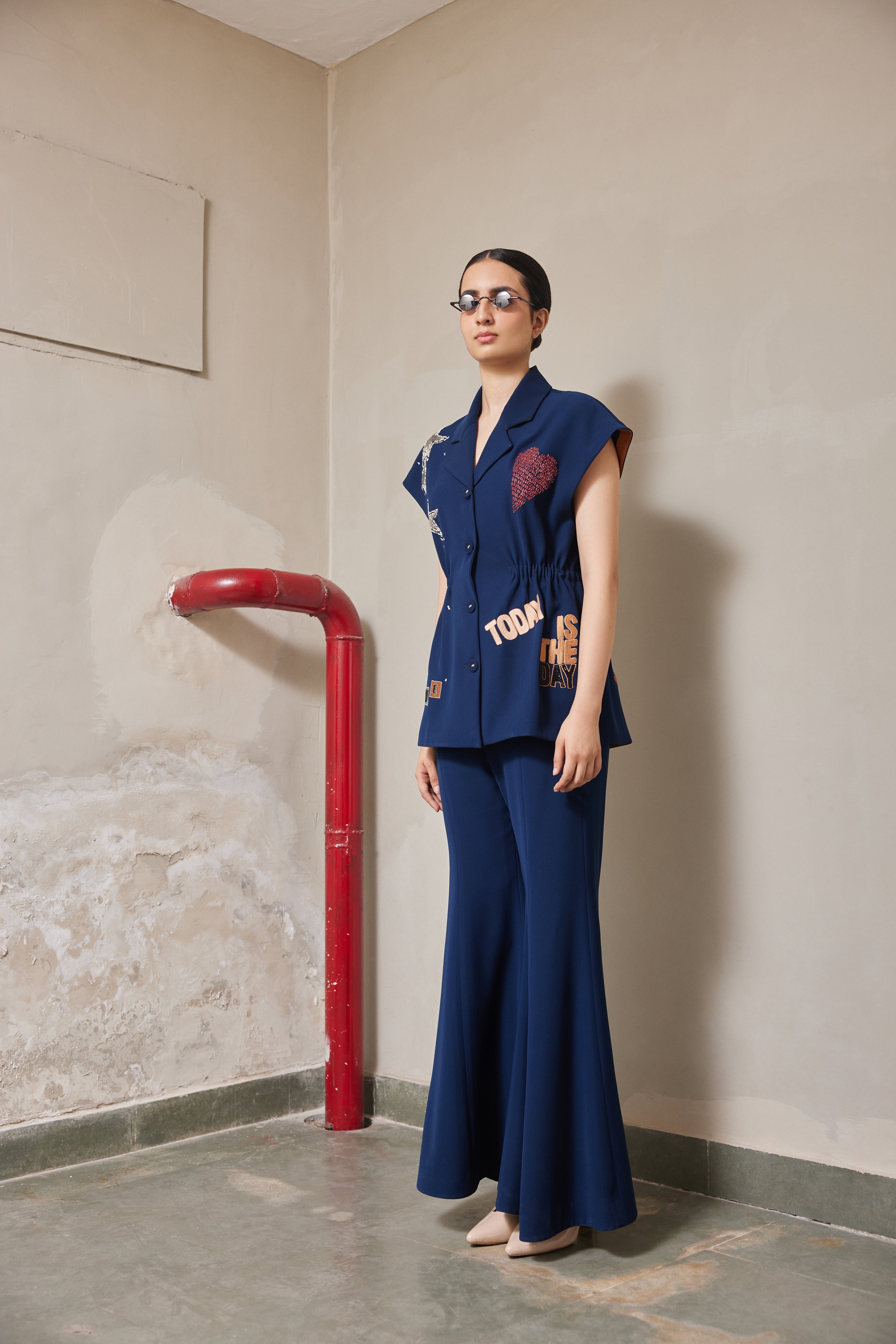 HEART AND STAR ROBE JACKET WITH BELL BOTTOM PANTS