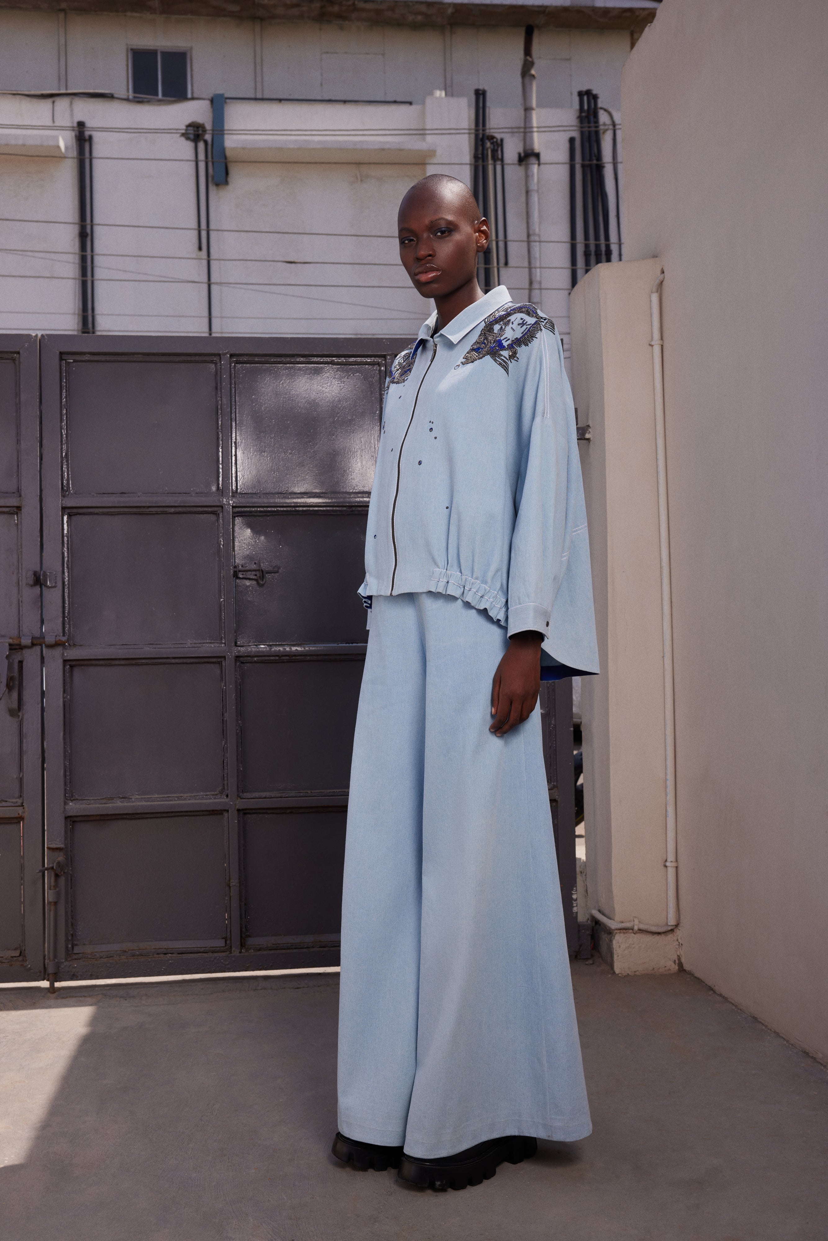 FLARED PANT OF ( BIG FISH OVERSIZED SHACKET )