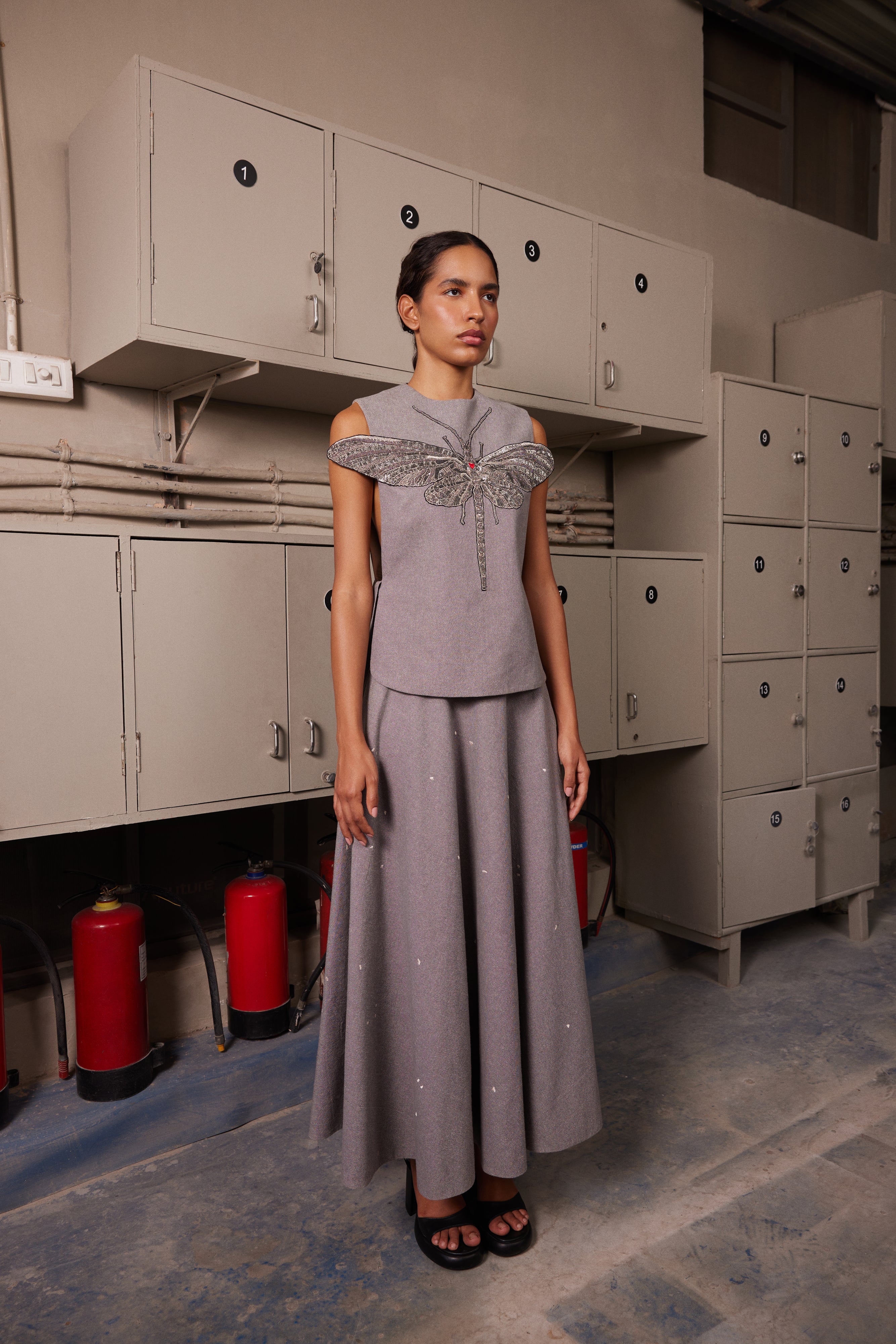 CIRCULAR SKIRT OF ( INSECT OVERLAY )