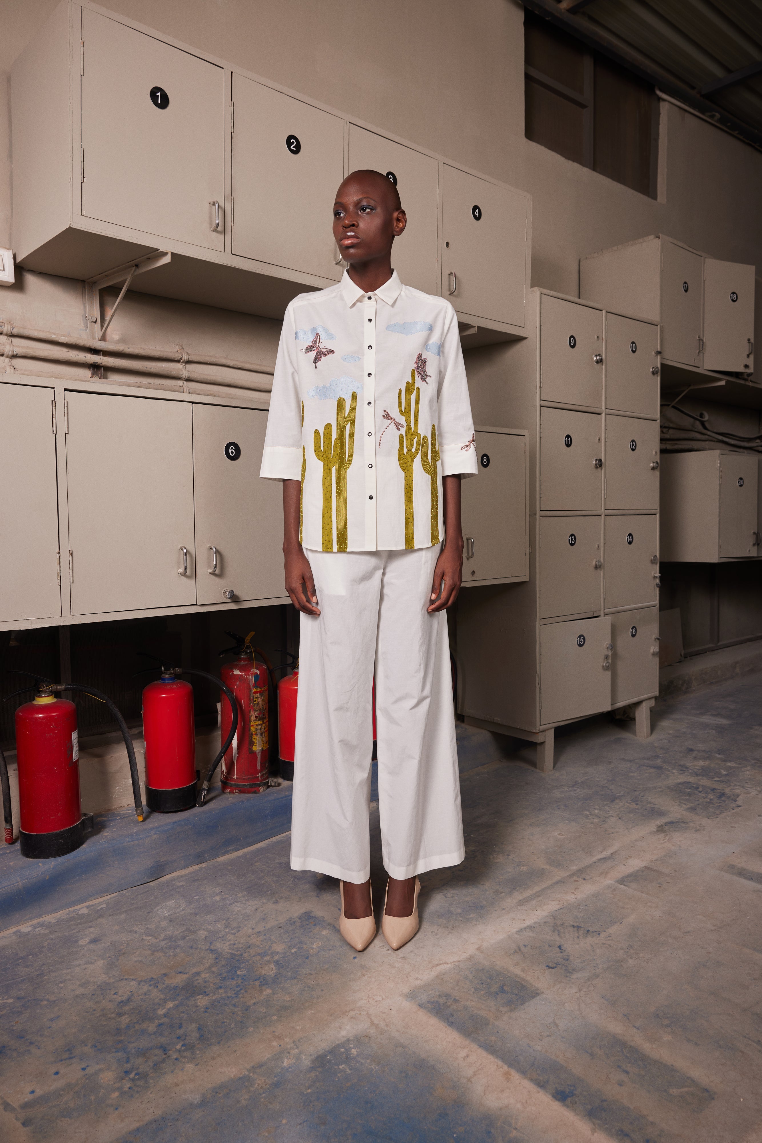 FLARED PANTS OF ( CACTUS HIGH LOW SHIRT )