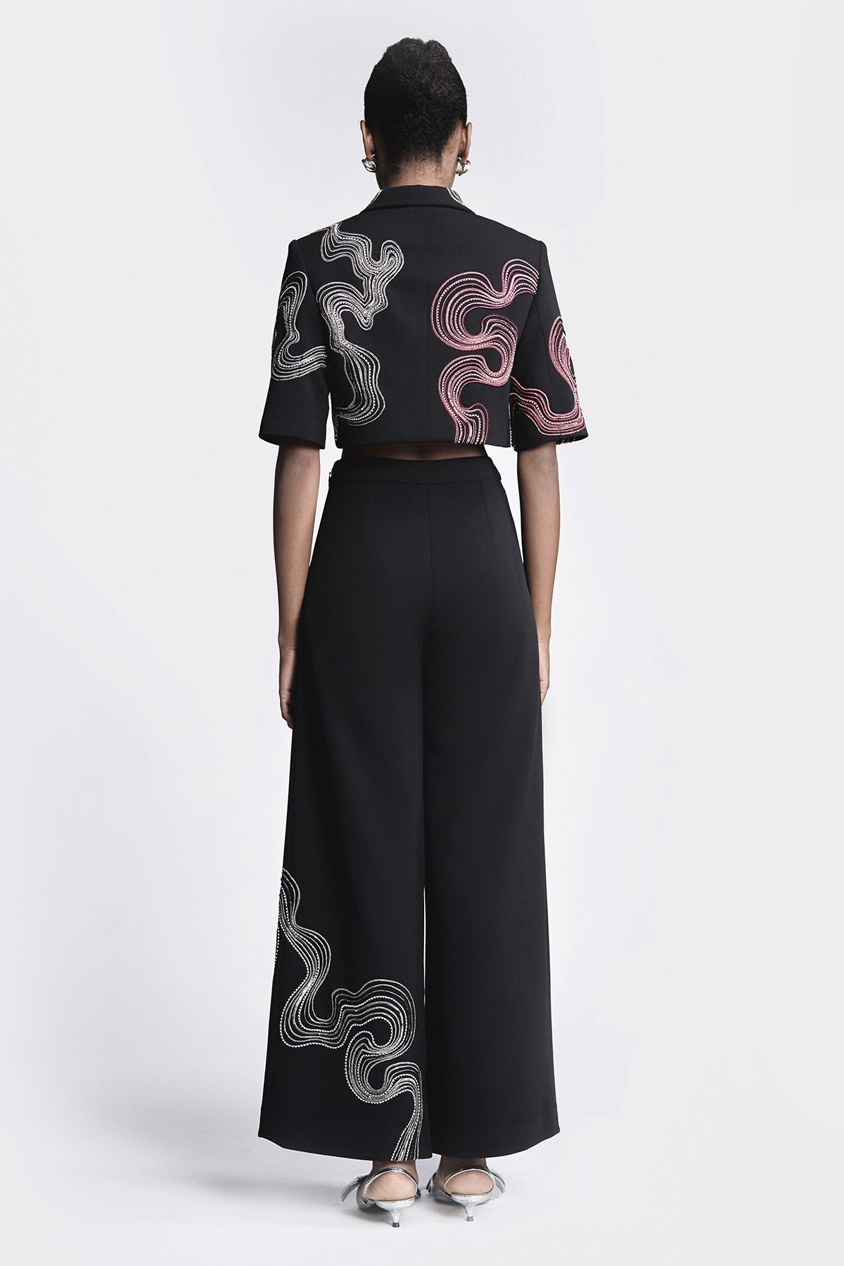 Waves and Circles Cropped Blazer