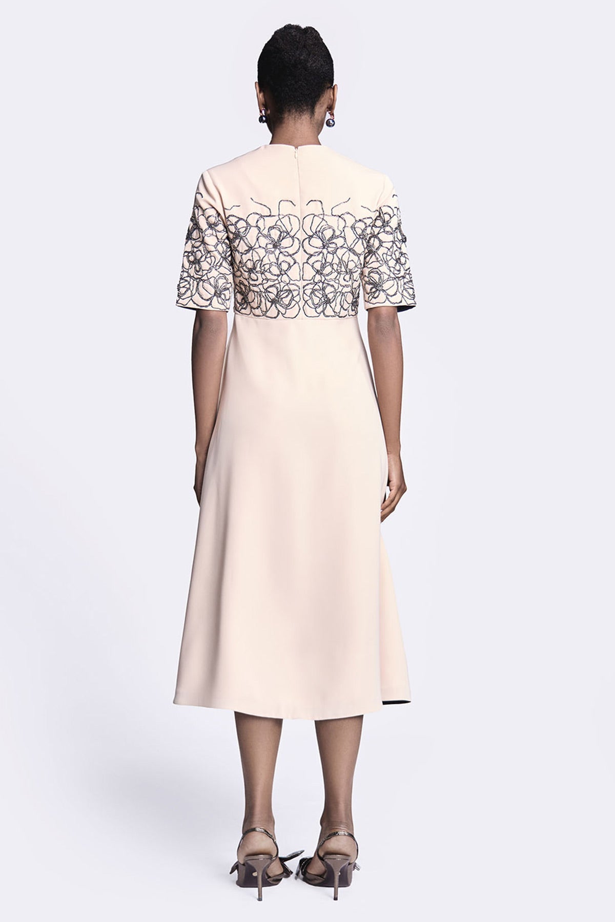 Abstract Roses Midi Dress