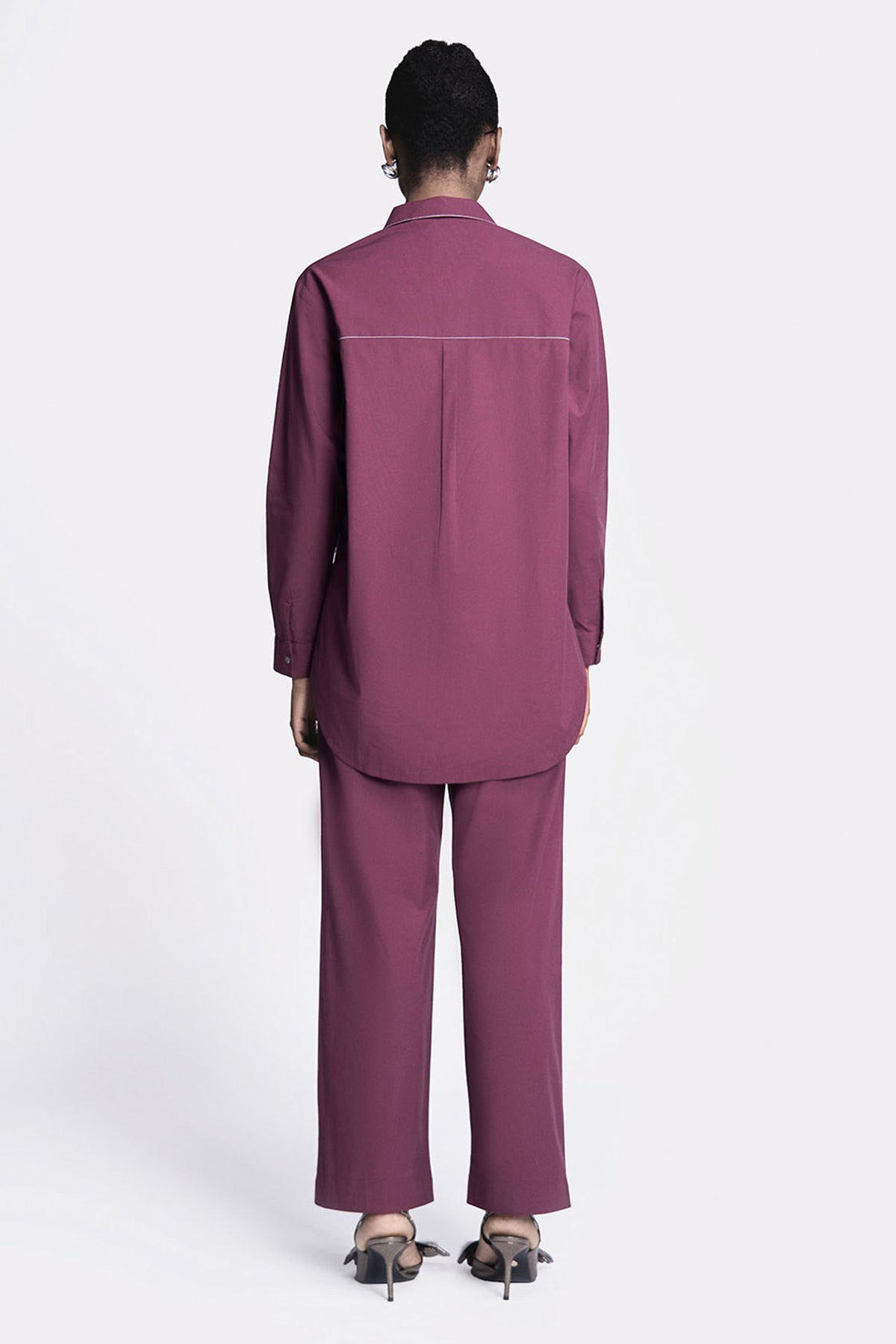 Colourful Lotus Baggy Shirt With Straight Pants