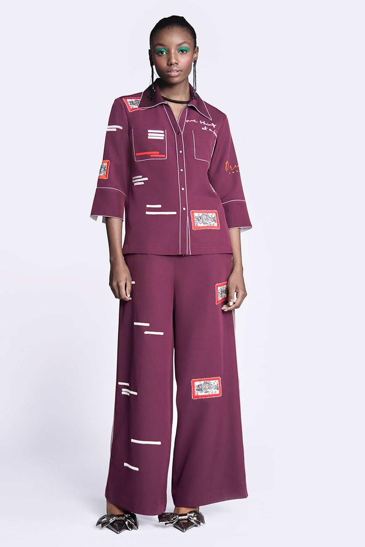 Flared Pants of (Fish Patch Shirt)