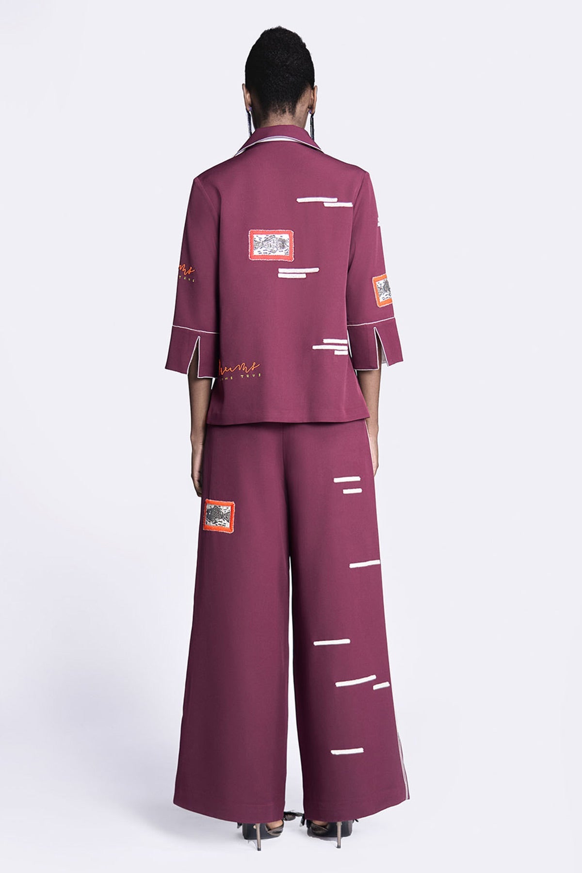 Fish Patch Shirt With Flared Pants